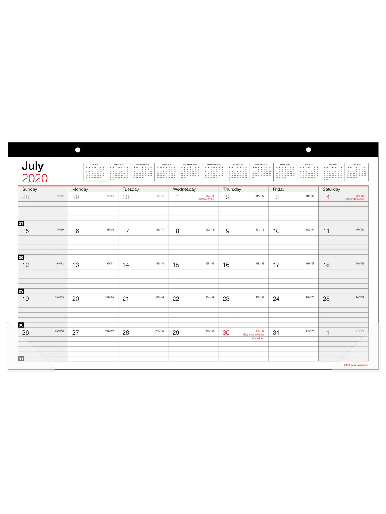 Office Depot Monthly Academic Desk Calendar 17 34 X 10 78