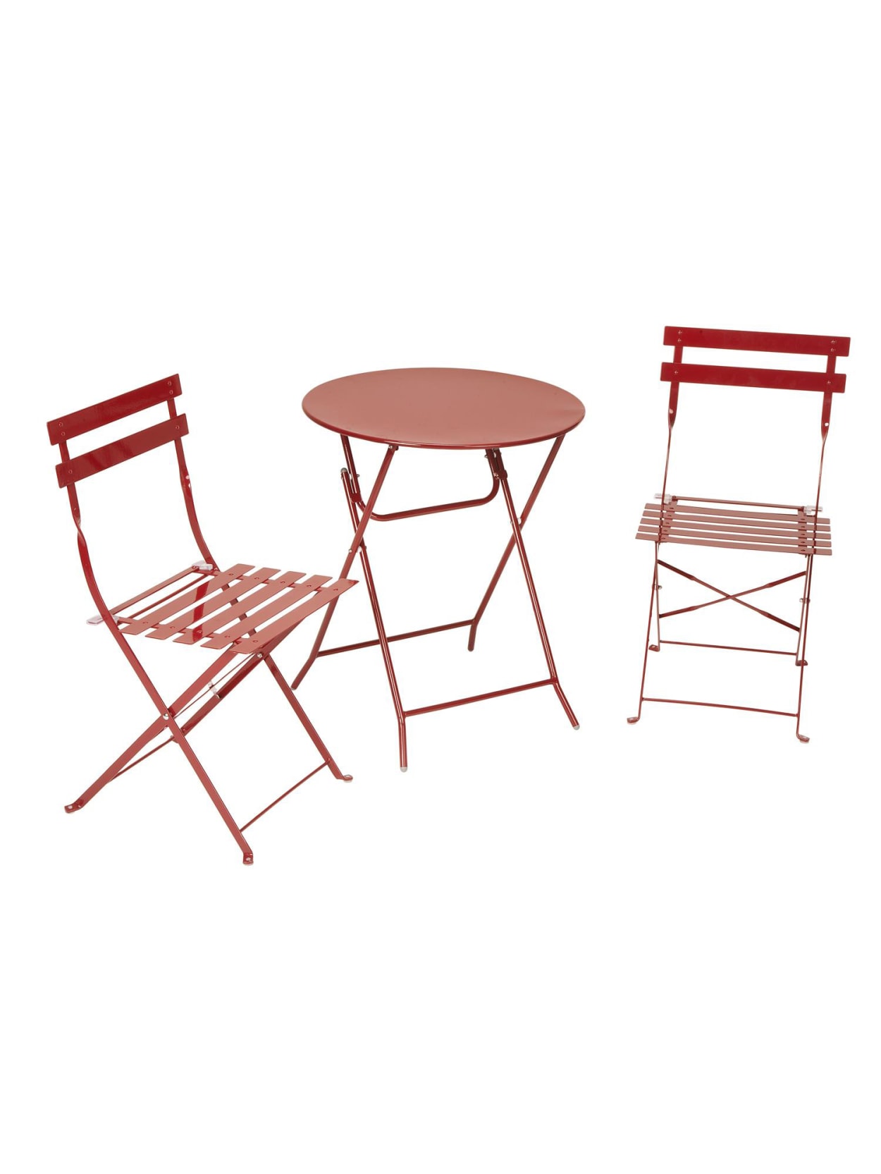 bistro patio table and chairs set on Cosco Bistro Style 3 Piece Patio Set Red Office Depot