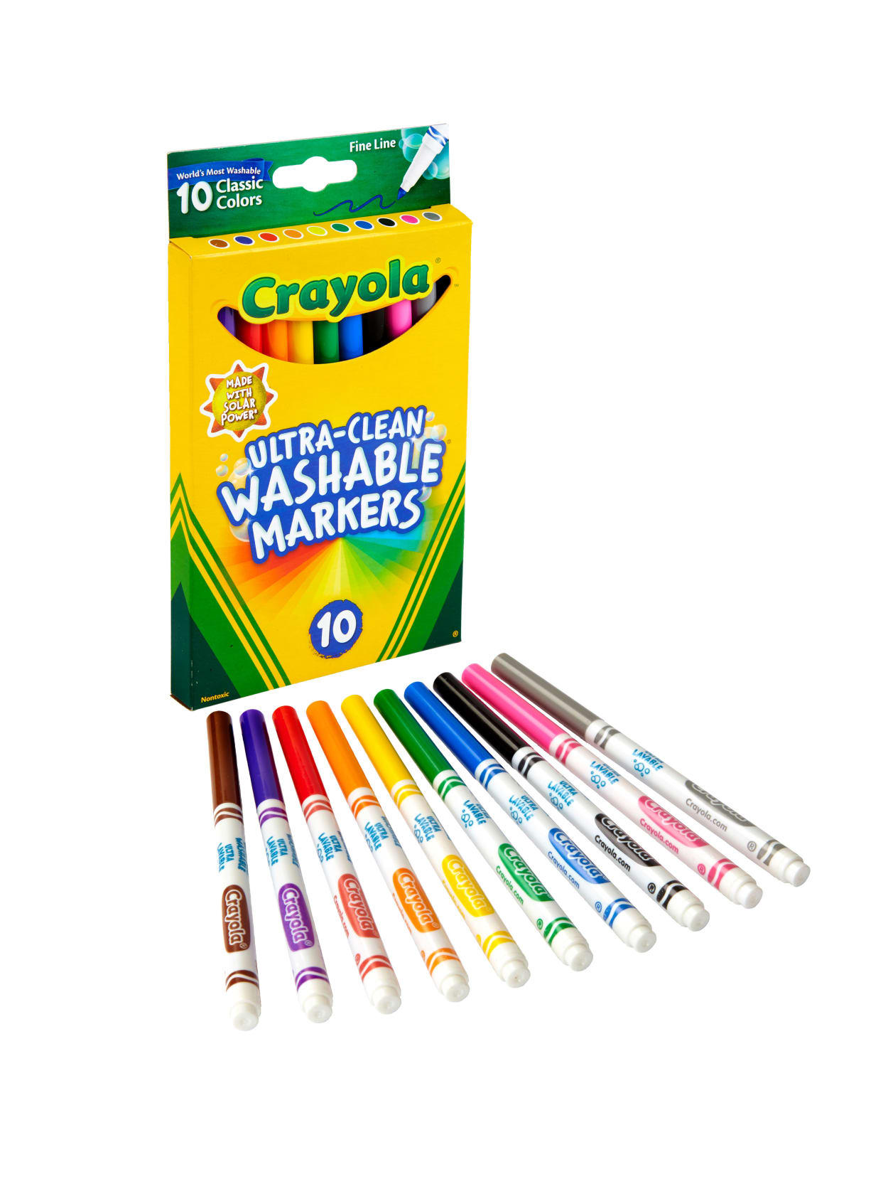 Crayola Ultra Clean Washable Markers Fine Tip Assorted Classic Colors Box Of 10 Office Depot