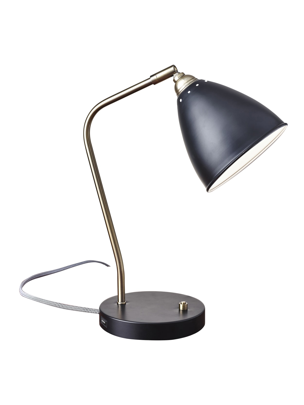Adesso Chelsea Desk Lamp 21 H Black Shadeblack Base Office Depot