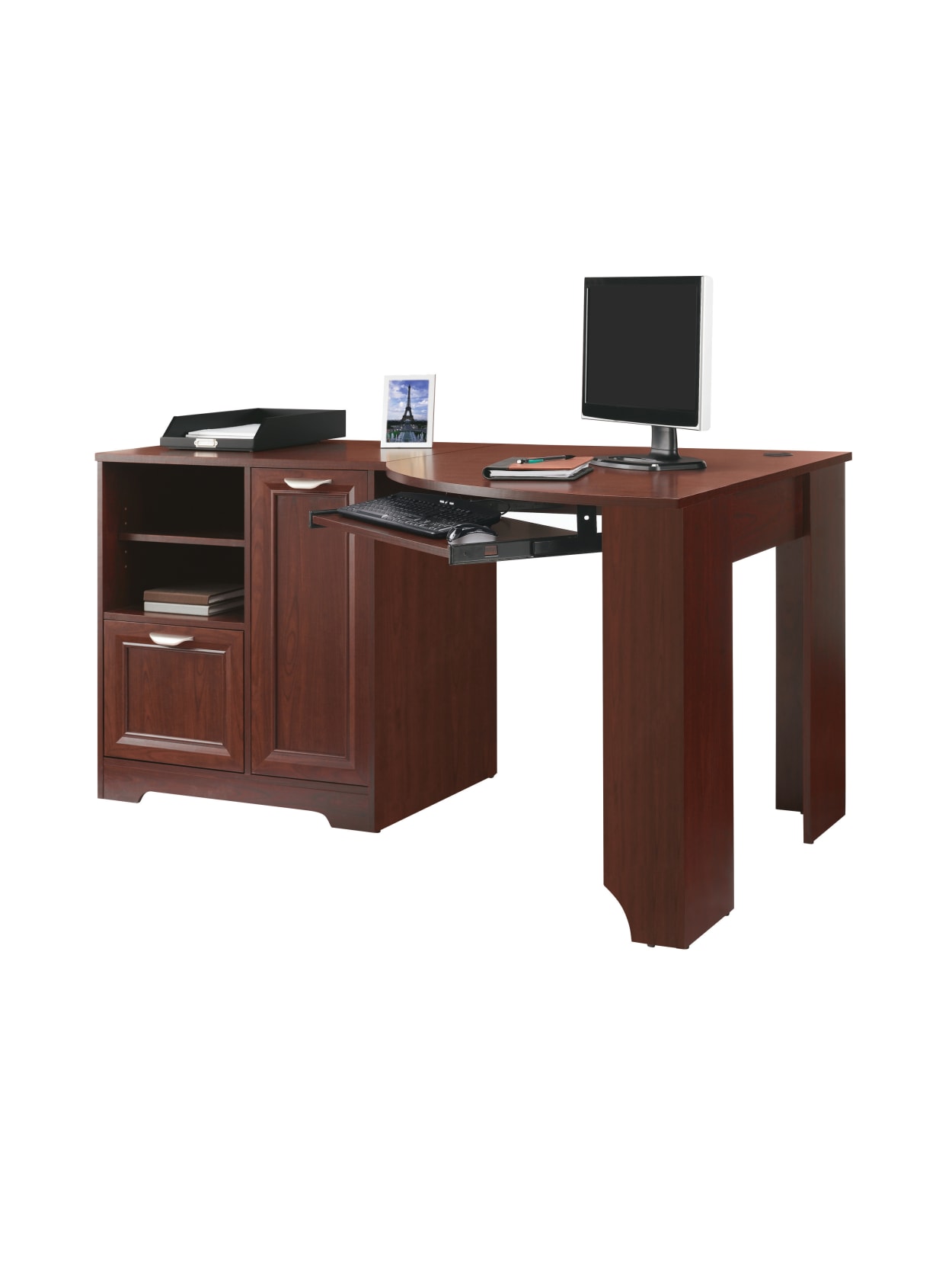 Realspace Magellan Corner Desk Cherry Office Depot