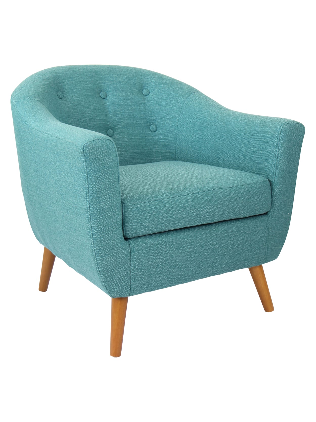 teal and brown chair