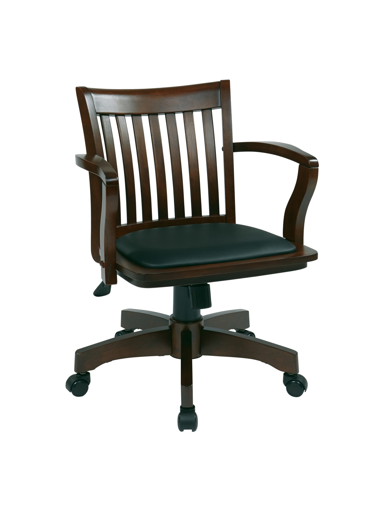 Office Star Deluxe Wood Bankers Chair With Padded Seat Blackespresso Office Depot