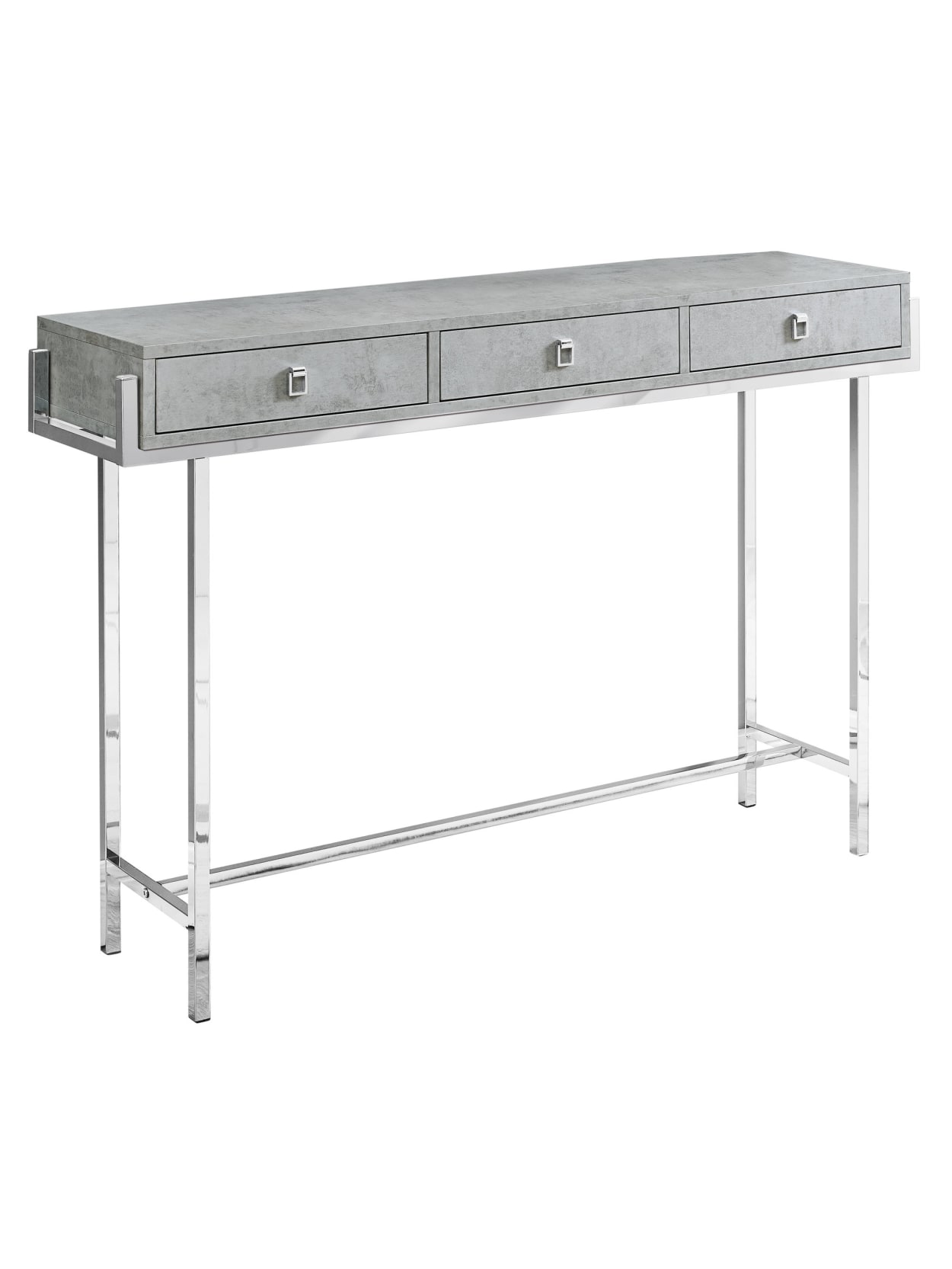 Monarch Specialties Hall Console Accent Table With 3 Drawers Rectangular Gray Cementchrome Office Depot