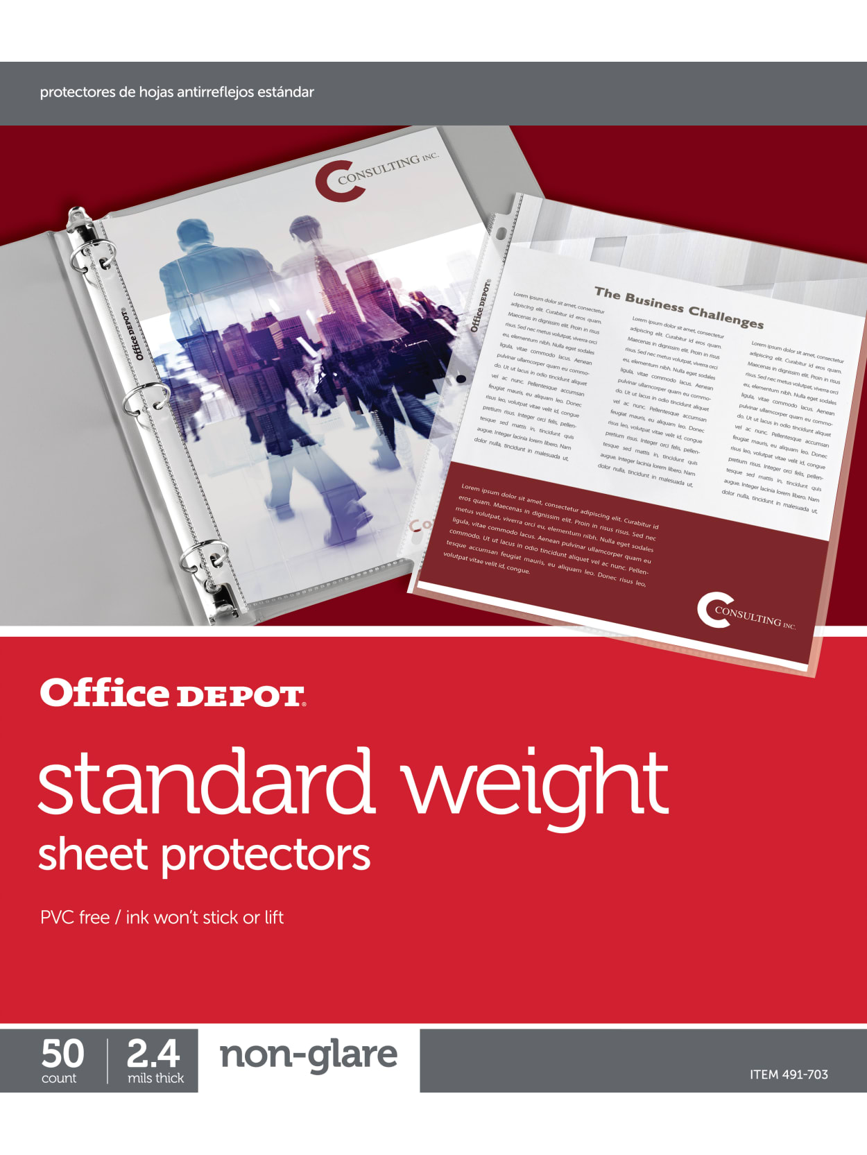 Office Depot Brand Standard Weight Sheet Protectors 8 12 X 11 Clear Non Glare Box Of 50 Office Depot