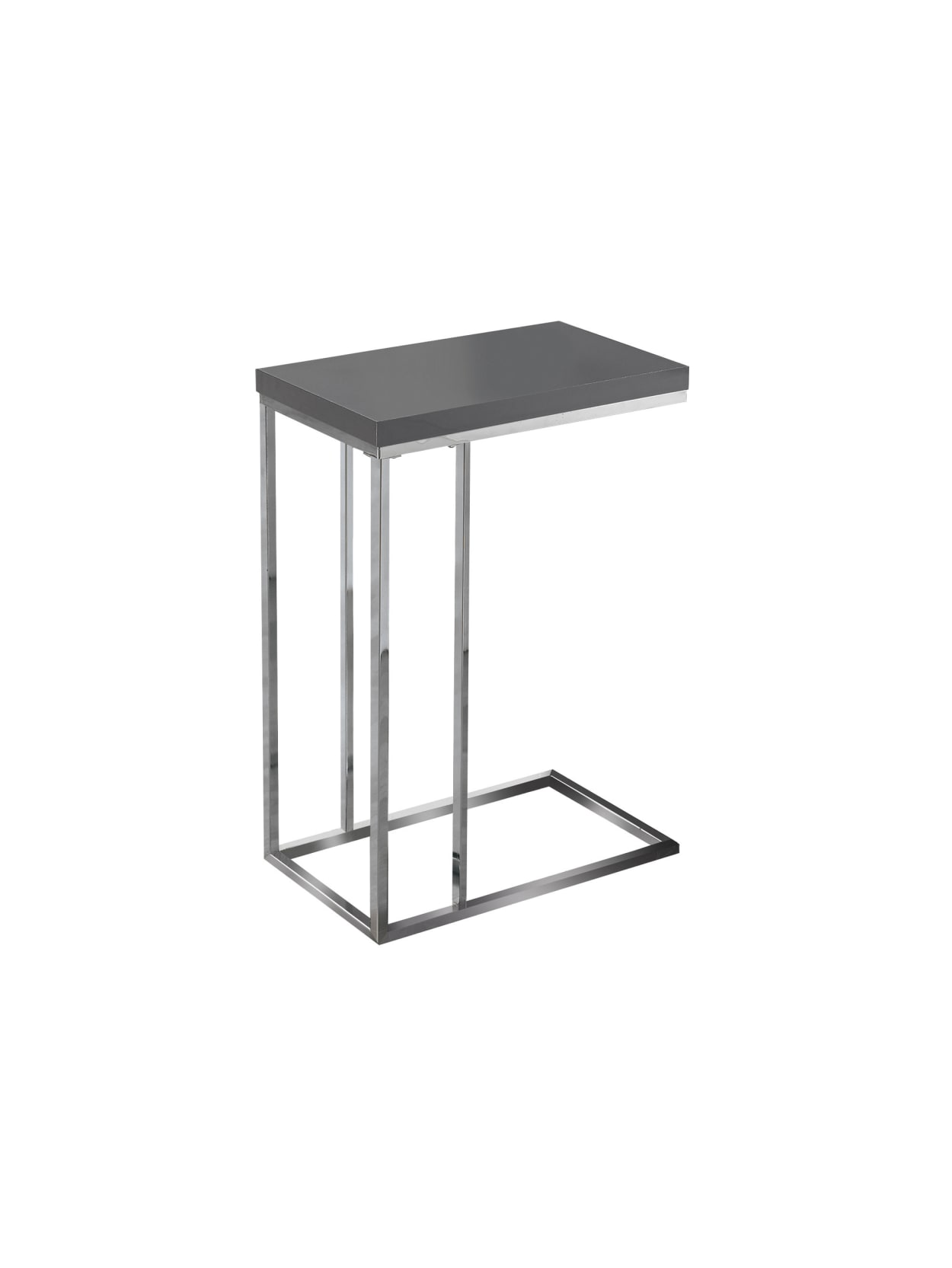 Monarch Specialties Zachary Table Glossy Gray Office Depot