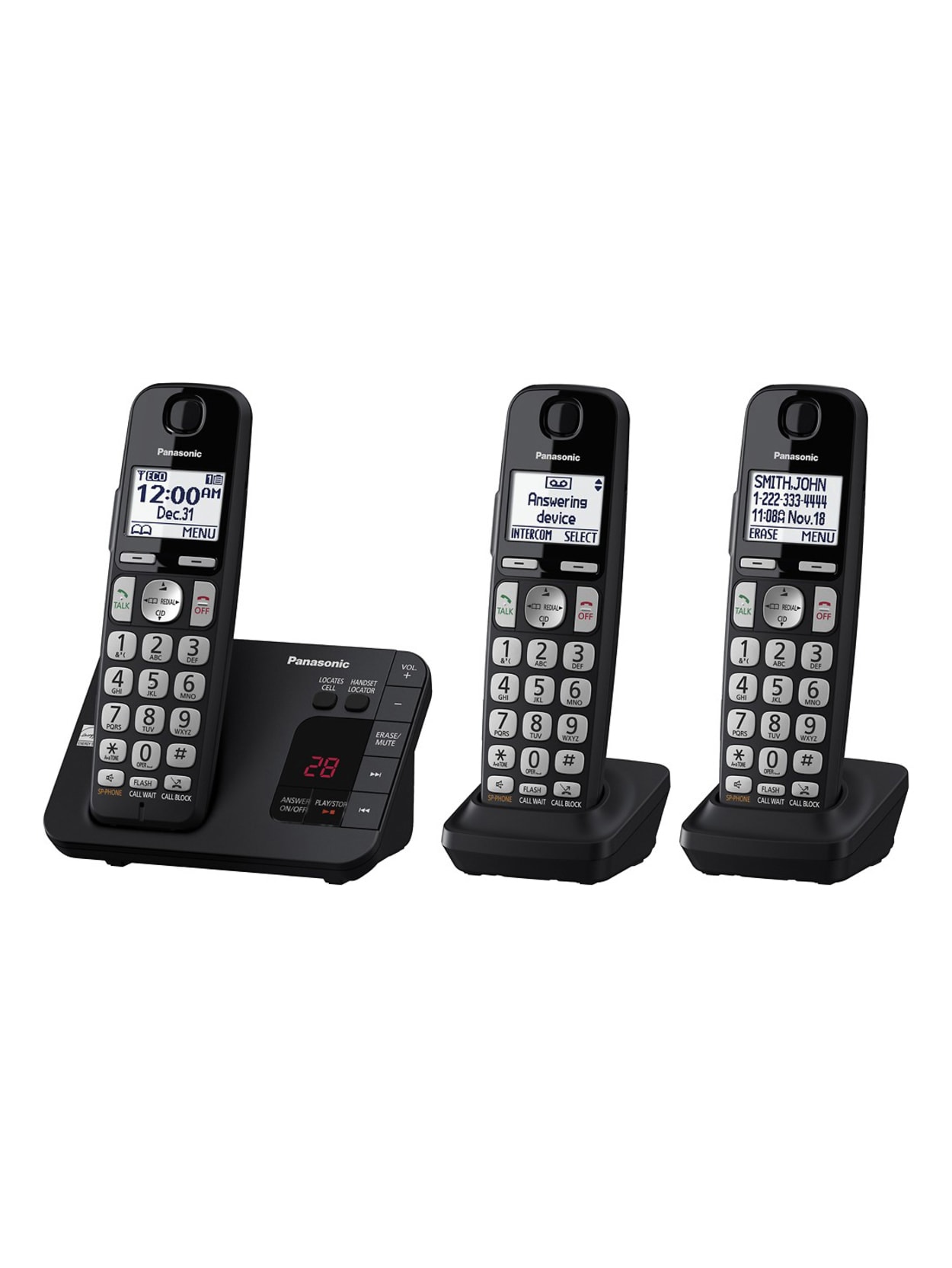 Panasonic Dect 6 0 Expandable 3 Handset Digital Cordless Phone