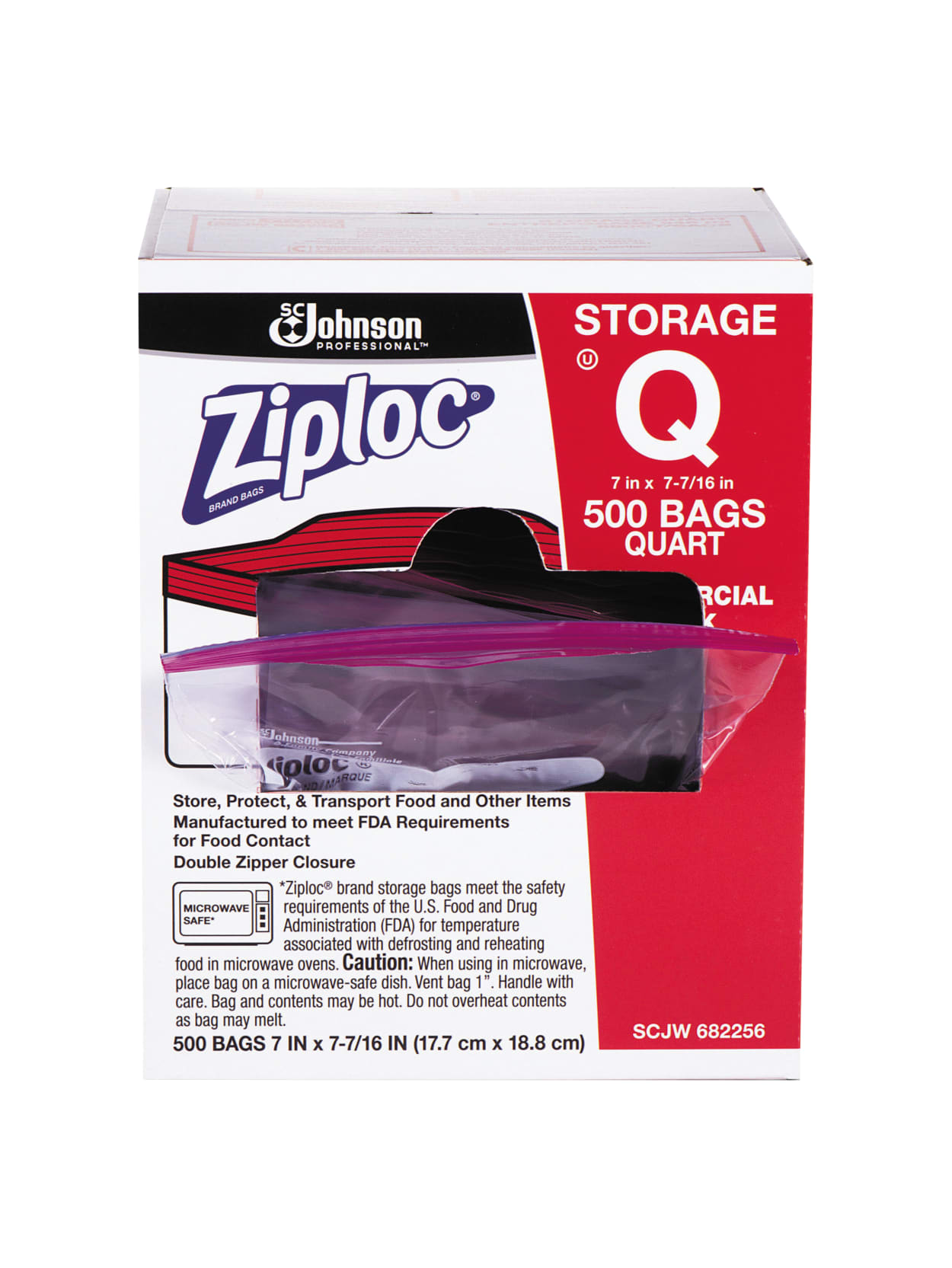 Ziploc Double Zipper Plastic Storage Bags 32 Oz Clear Box Of 500