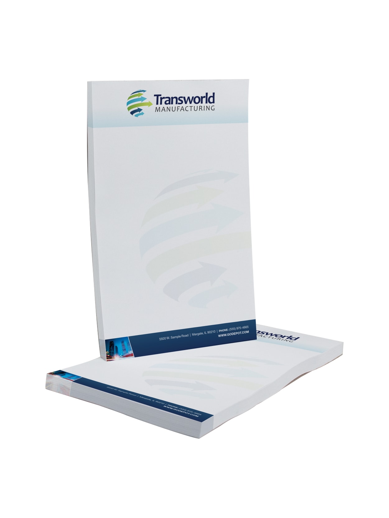 Custom Full Color Notepads 5 12 X 8 12 50 Sheets Per Pad White Stock Pack Of 5 Pads Office Depot