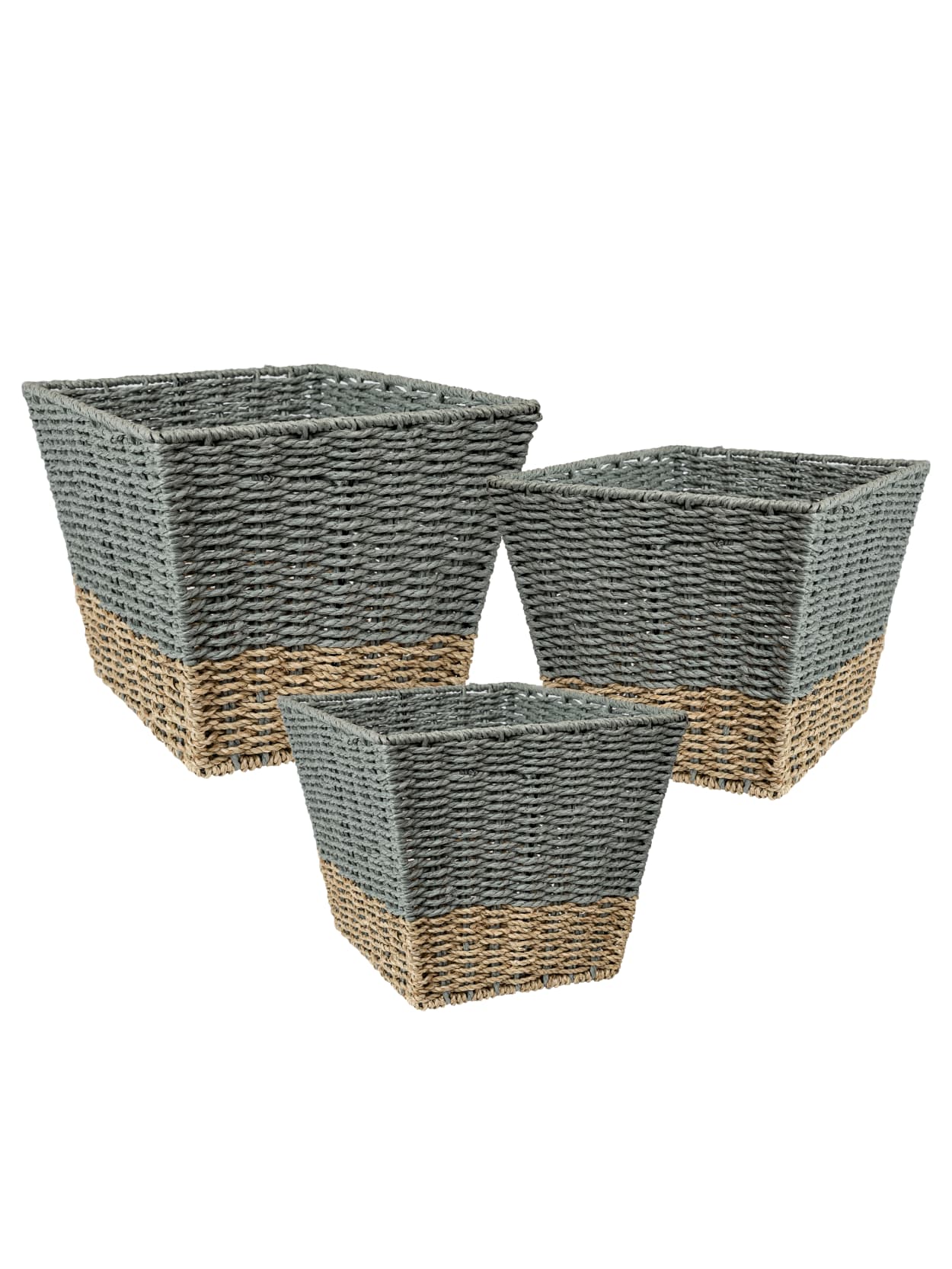 Honey Can Do Square Seagrass Baskets 3pk Office Depot