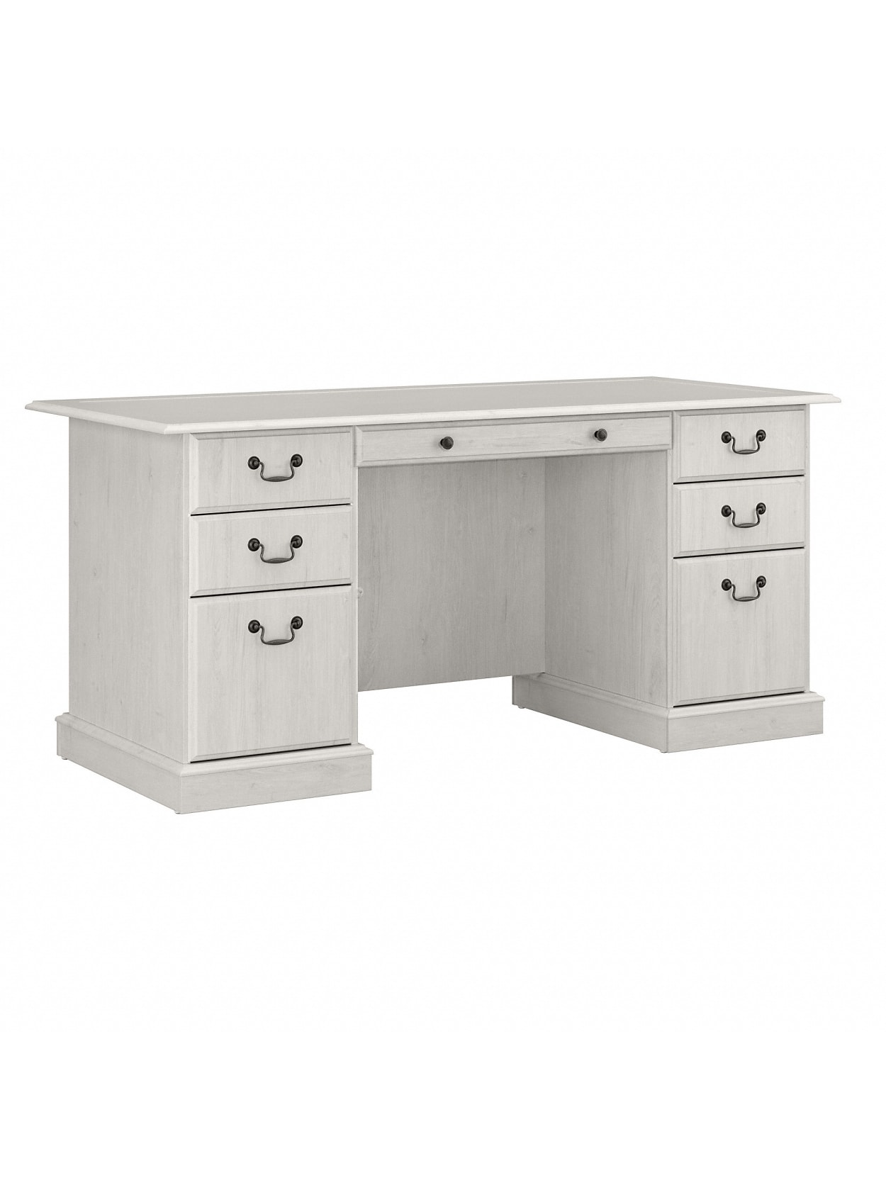 Saratoga Executive Desk Linen White Oak Office Depot