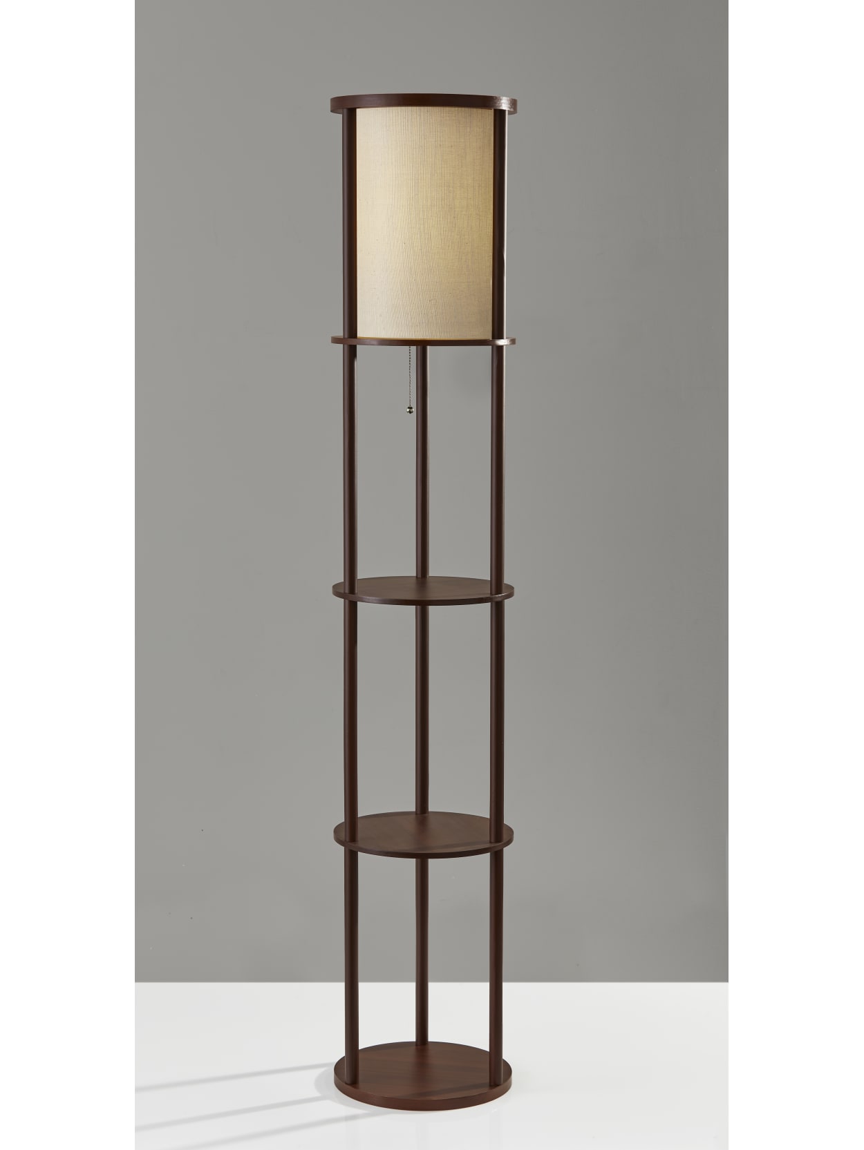 Adesso Stewart Round 2 Shelf Floor Lamp 62 12 H Off White Shadewalnut Base Office Depot This item cannot ship to california; adesso