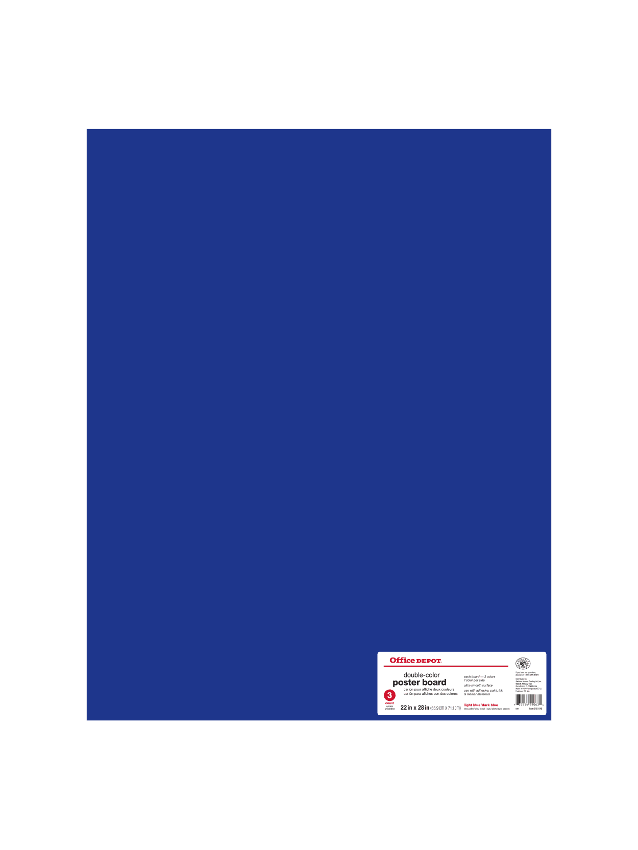 Office Depot Brand Dual Color Poster Board 22 X 28 Blue And Light Blue Pack Of 3 Office Depot