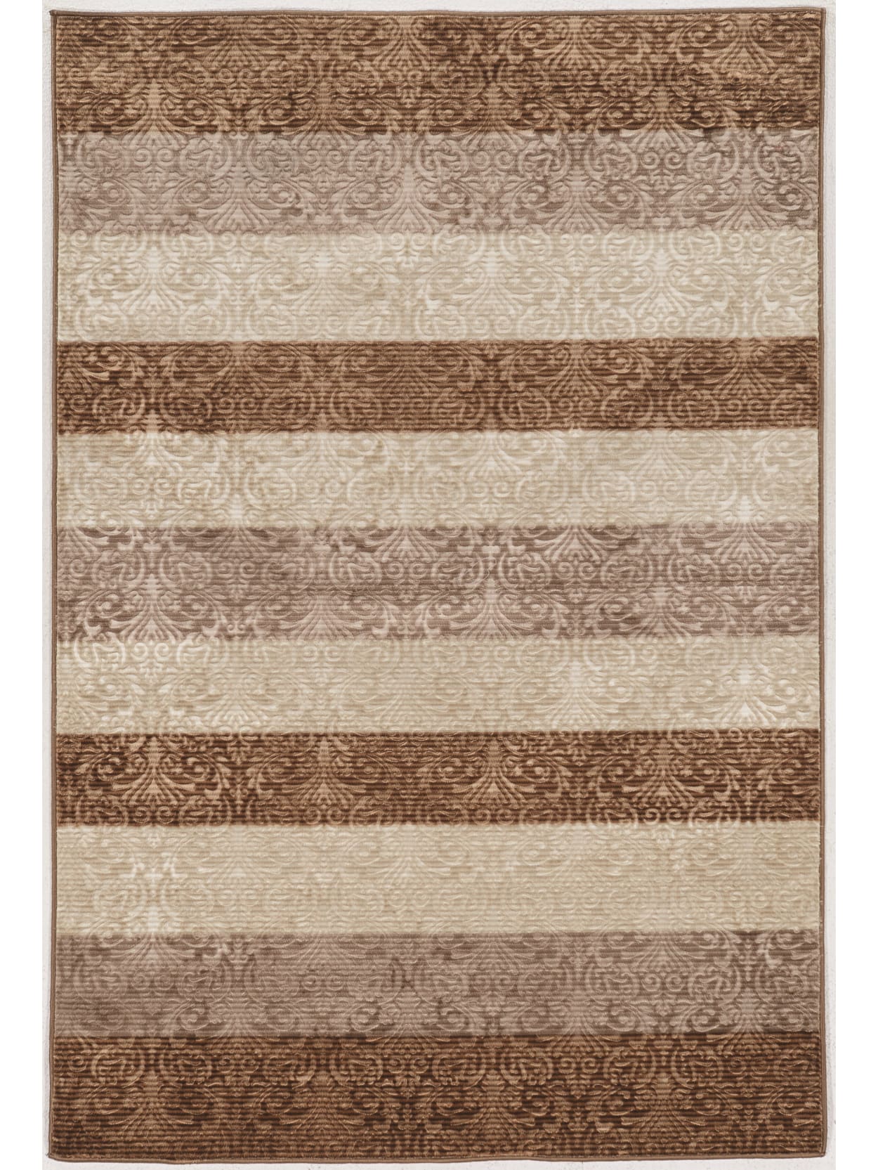 Linon Home D Cor Products Banyon Area Rug 5 X 7 6 Harmon Stripes Beigebrown Office Depot