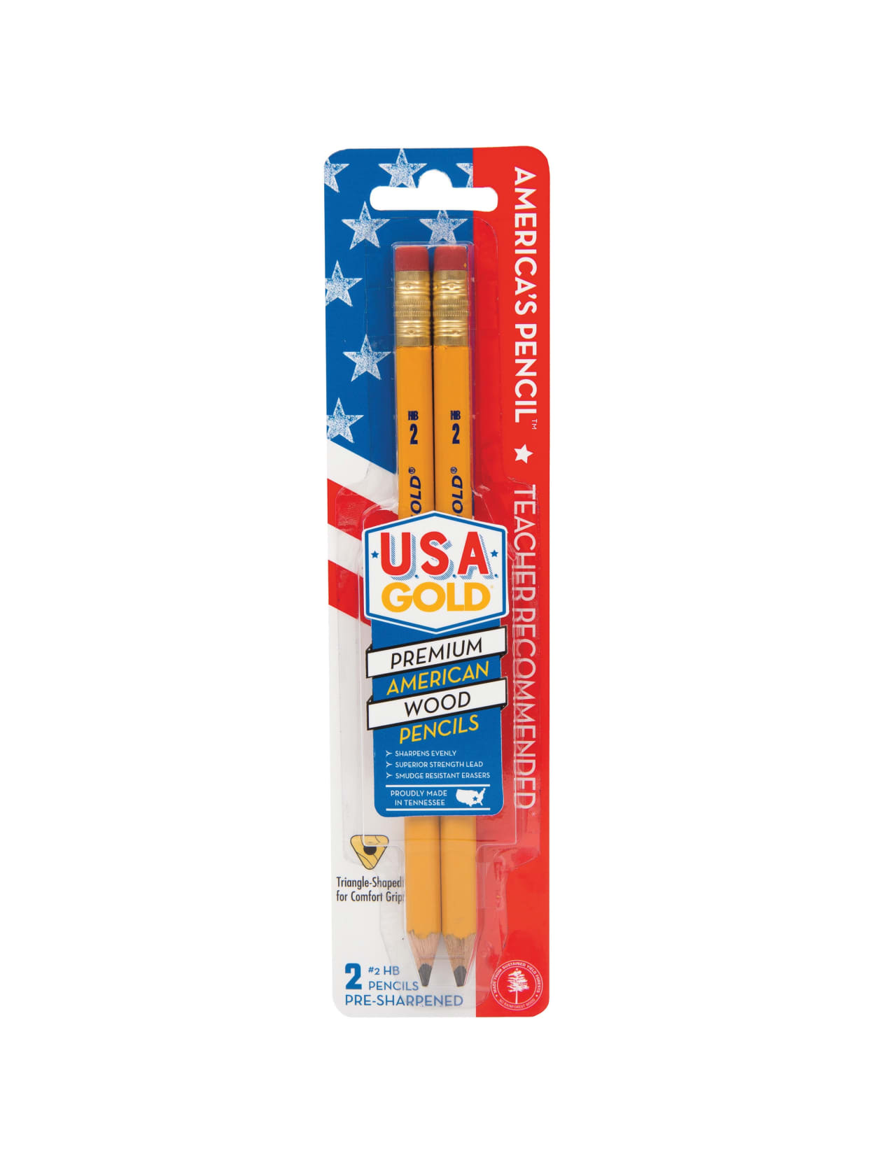 The Write Dudes Jumbo Usa Gold Premium No 2 Pencils 2 Lead