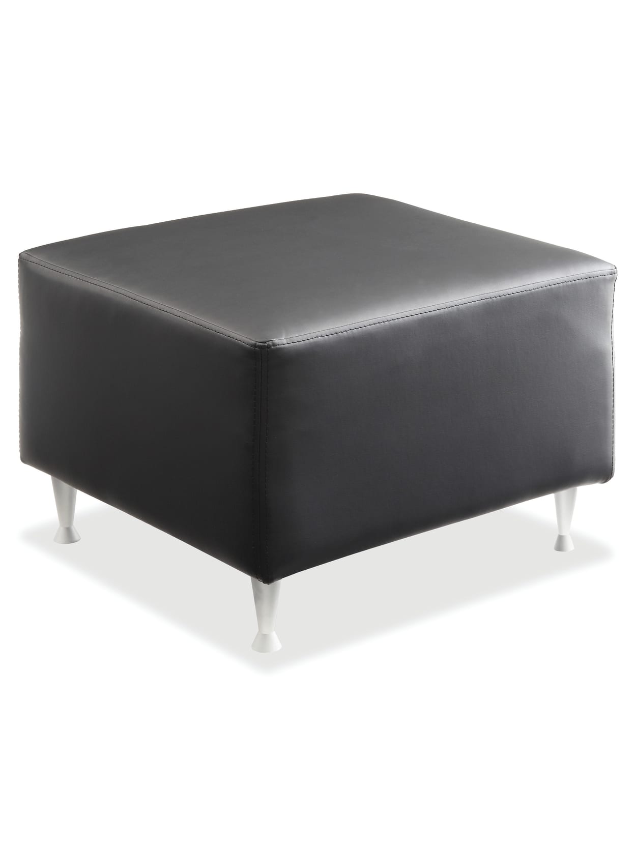 Lorell Fuze Modular Bonded Leather Ottoman Bench Black Office Depot