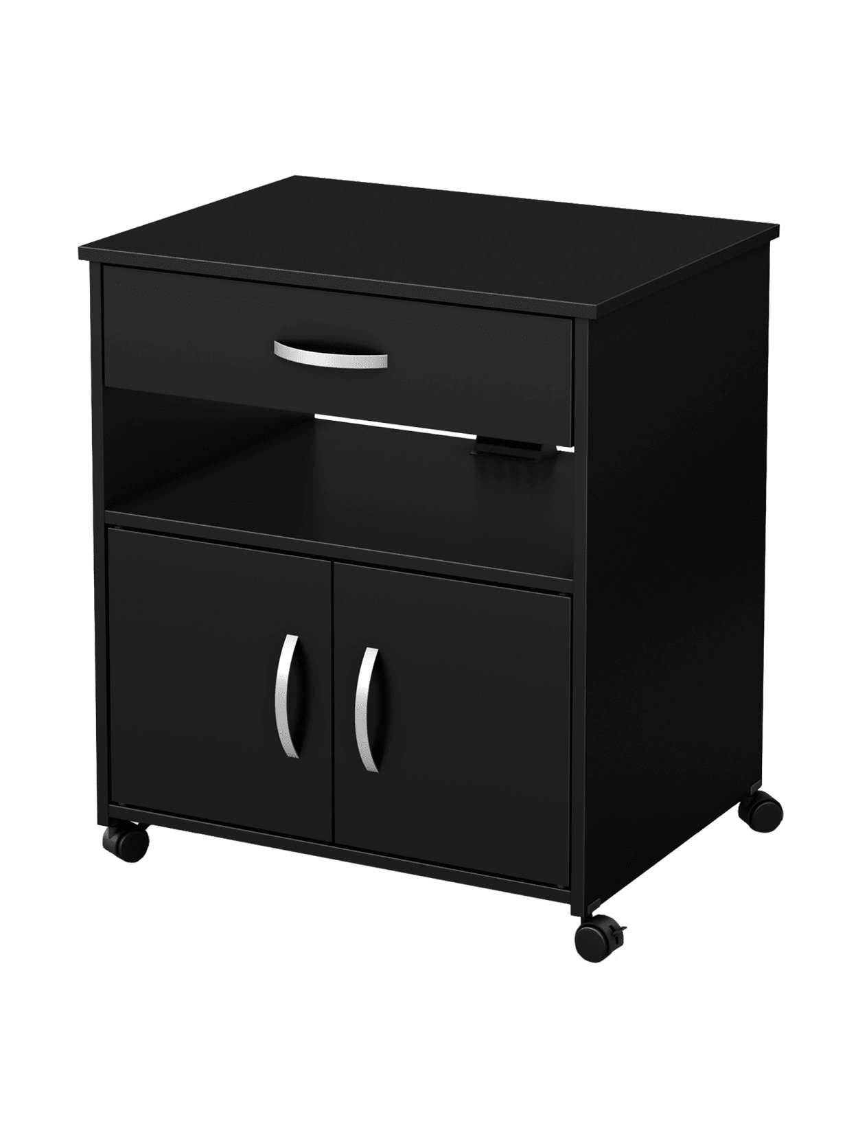 South Shore Axess Microwave Cart Pure Black Office Depot