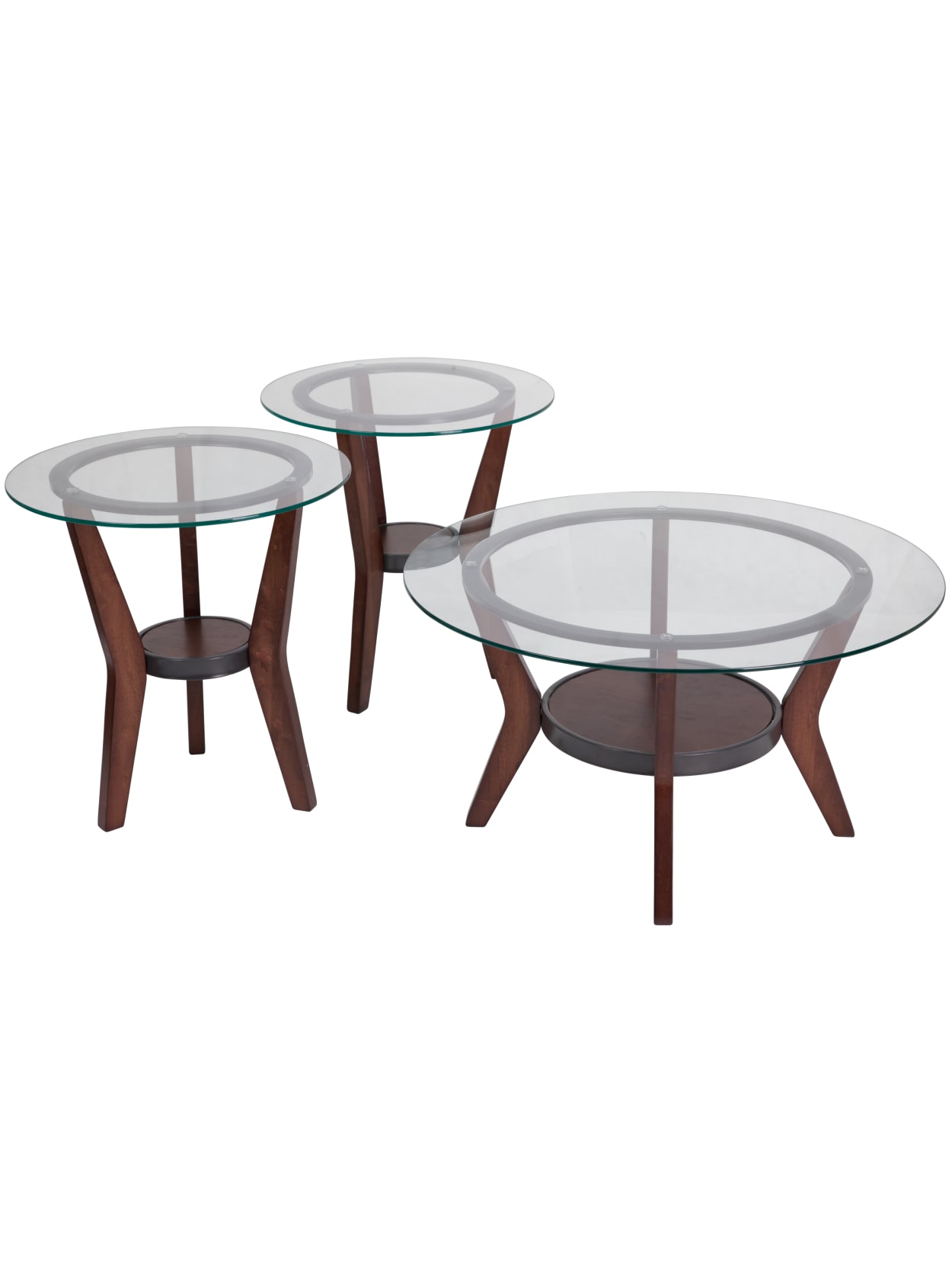 Flash Fantell 3 Piece Table Set Dark Brown Office Depot