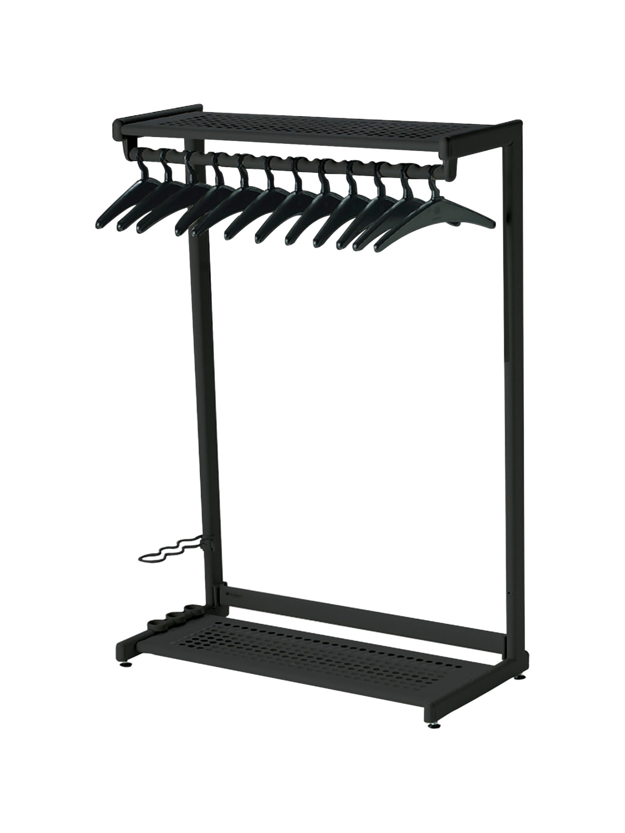 plastic clothing rack dividers on Quartet Garment Rack With Hangers 12 Hangers 2 Shelves 48 Width Black Office Depot
