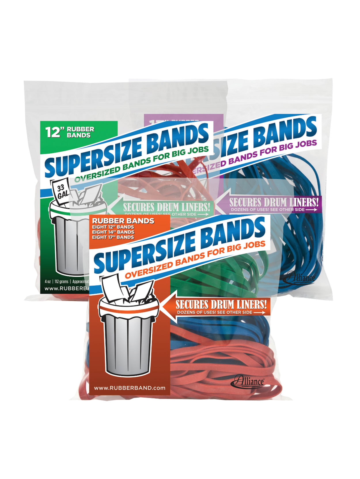 Alliance Supersize Bands Assorted Colorssizes Bag Of 24 Office Depot