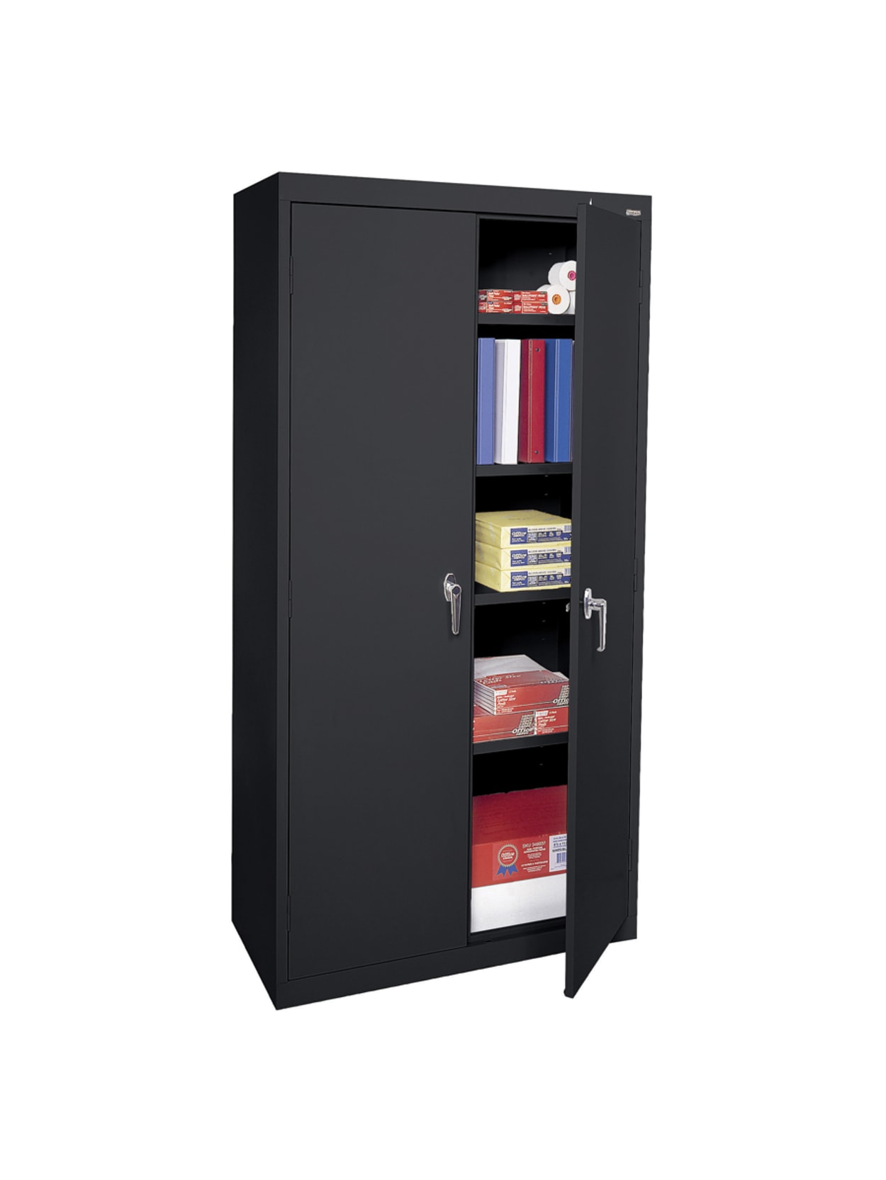 Sandusky Welded Cabinet 4 Shelves Black Office Depot