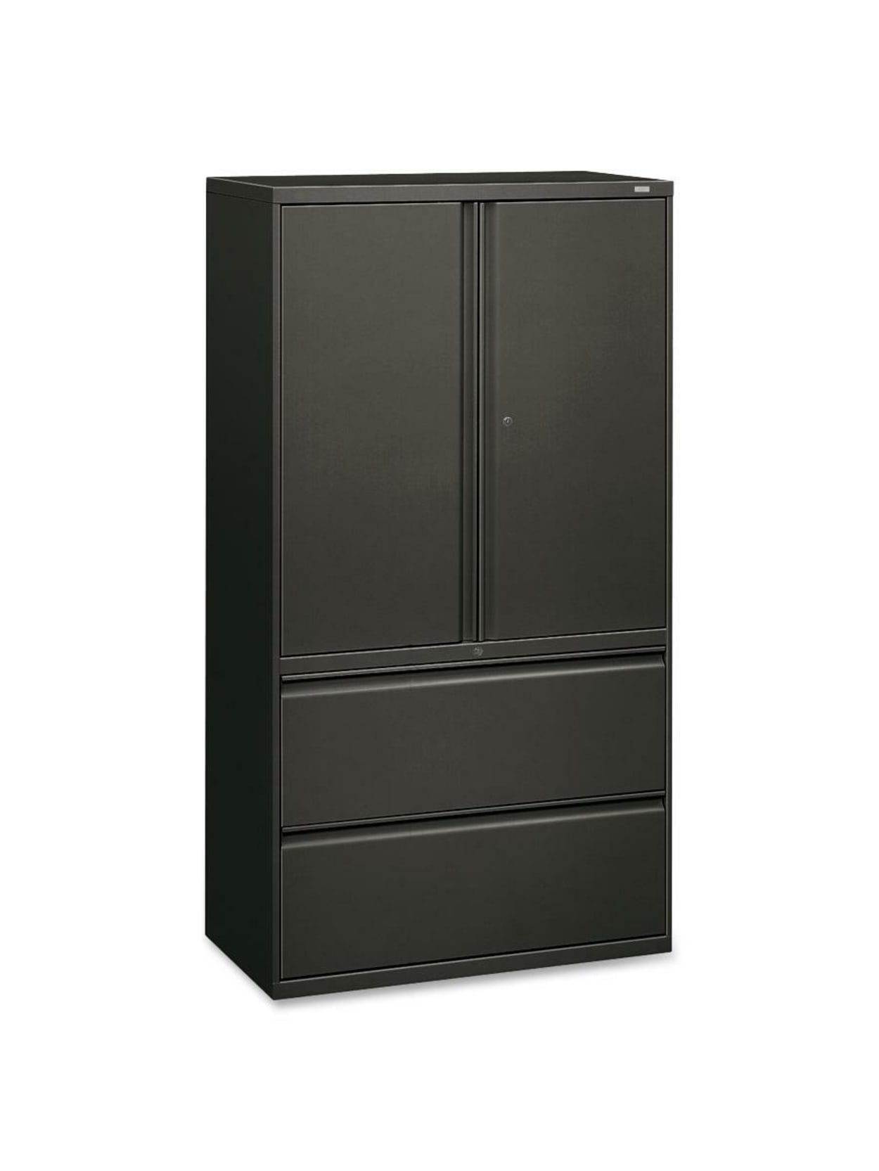 Hon 800 Series Storage Cabinet With Lateral File 36 Wide Charcoal Office Depot
