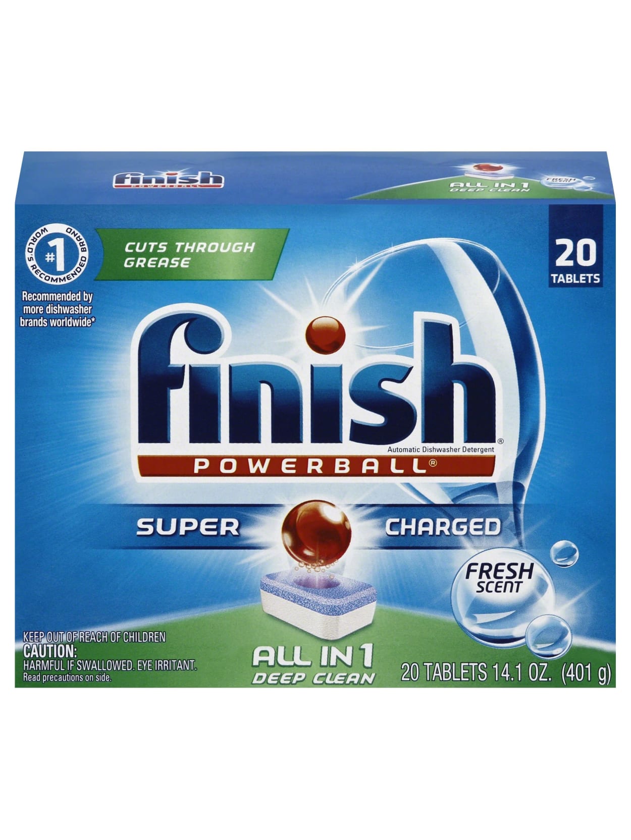 Finish Powerball Dishwasher Detergent Tabs Fresh Scent Box Of 20 Office Depot