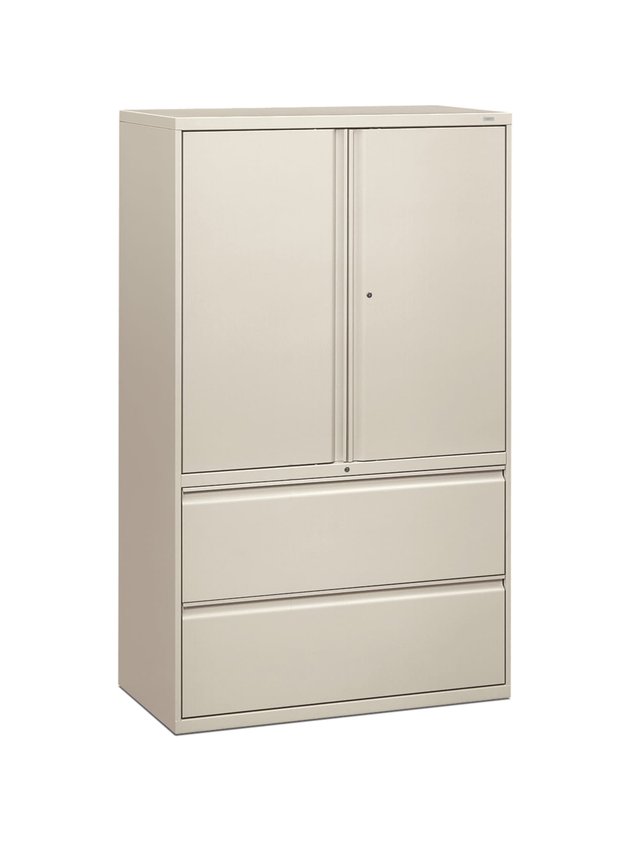 wide shoe storage cabinet on Hon 800 Series Storage Cabinet With Lateral File 42 Wide Light Gray Office Depot