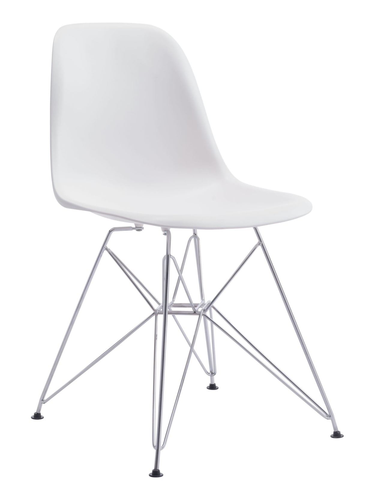 Zuo Modern Zip Dining Chair WhiteChrome - Office Depot