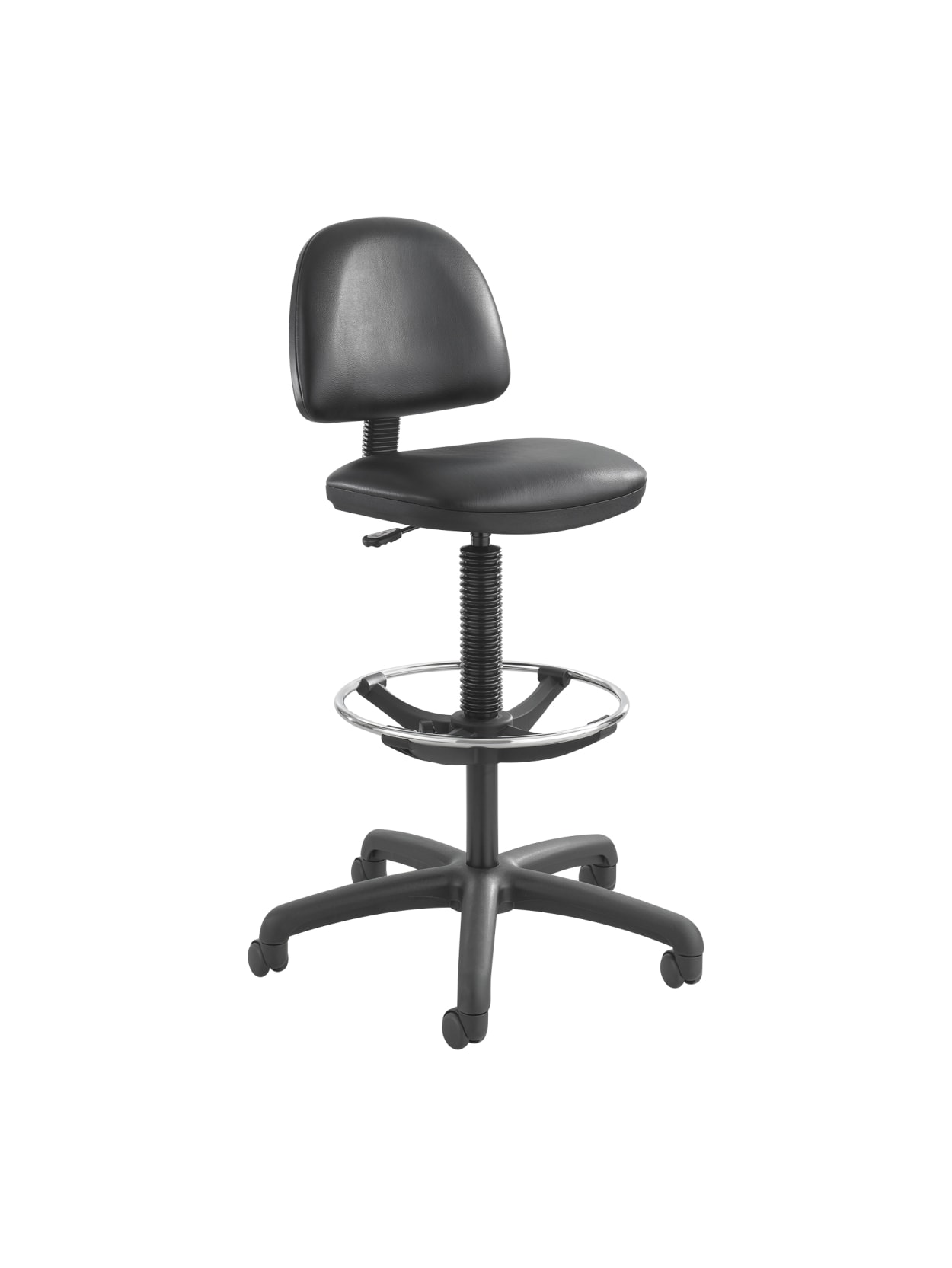 Safco Precision Extended Height Chair Black Frame Black Vinyl Office Depot