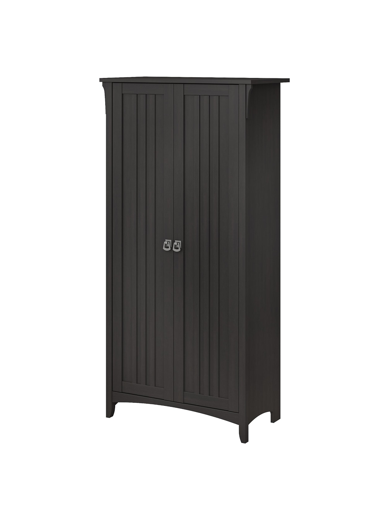 Bush Furniture Salinas 63 H Kitchen Pantry Cabinet With Doors Vintage Black Standard Delivery Office Depot