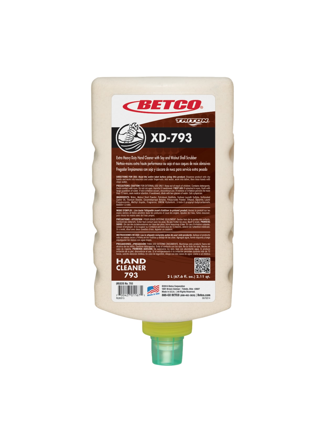 Triton Xd 793 Lotion Hand Soap Nutty Scent 67 62 Oz Carton Of 6 Bottles Office Depot