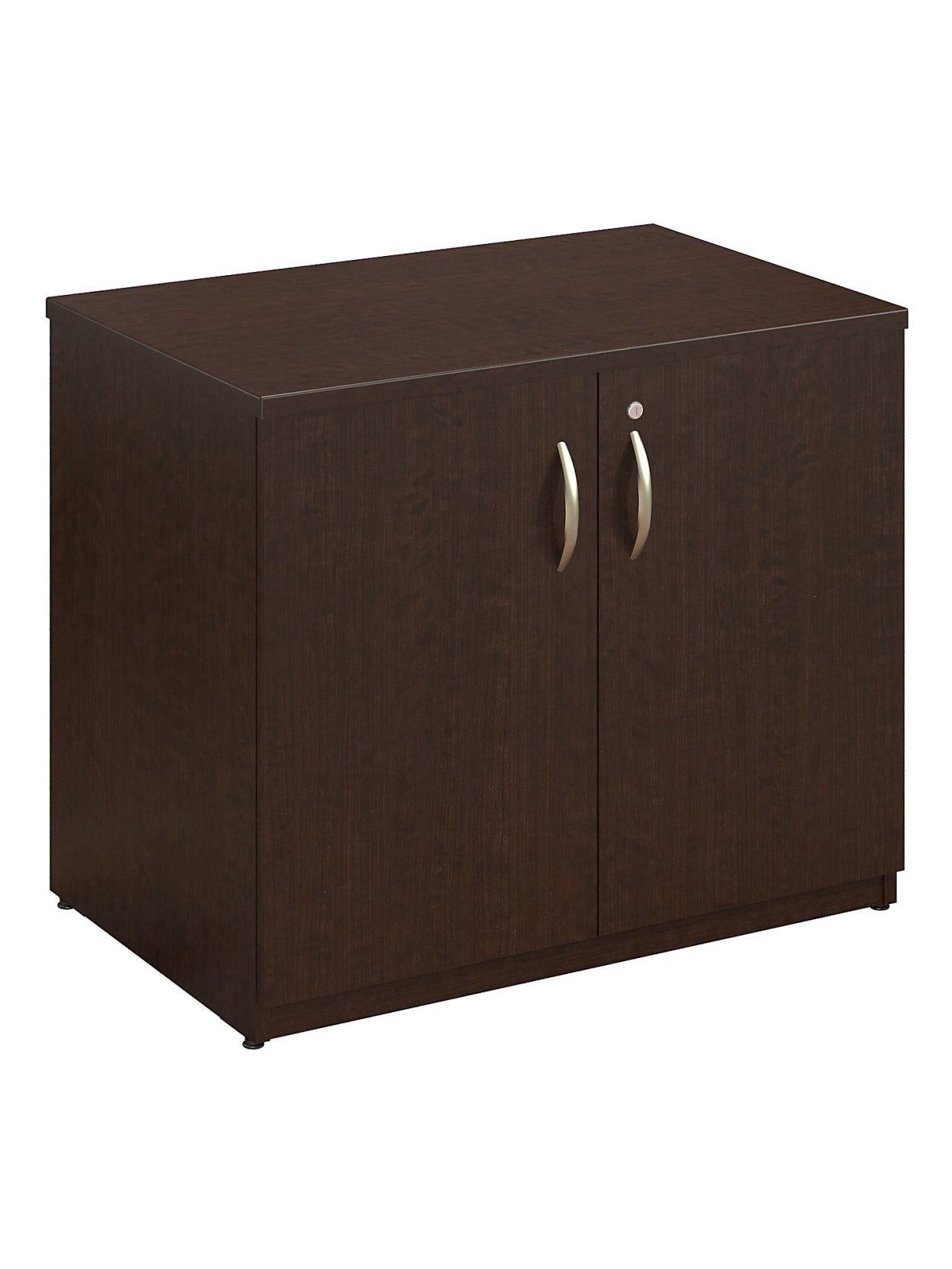 Bush Business Furniture Easy Office Storage Cabinet With Doors And Shelves 36 W Mocha Cherry Standard Delivery Office Depot