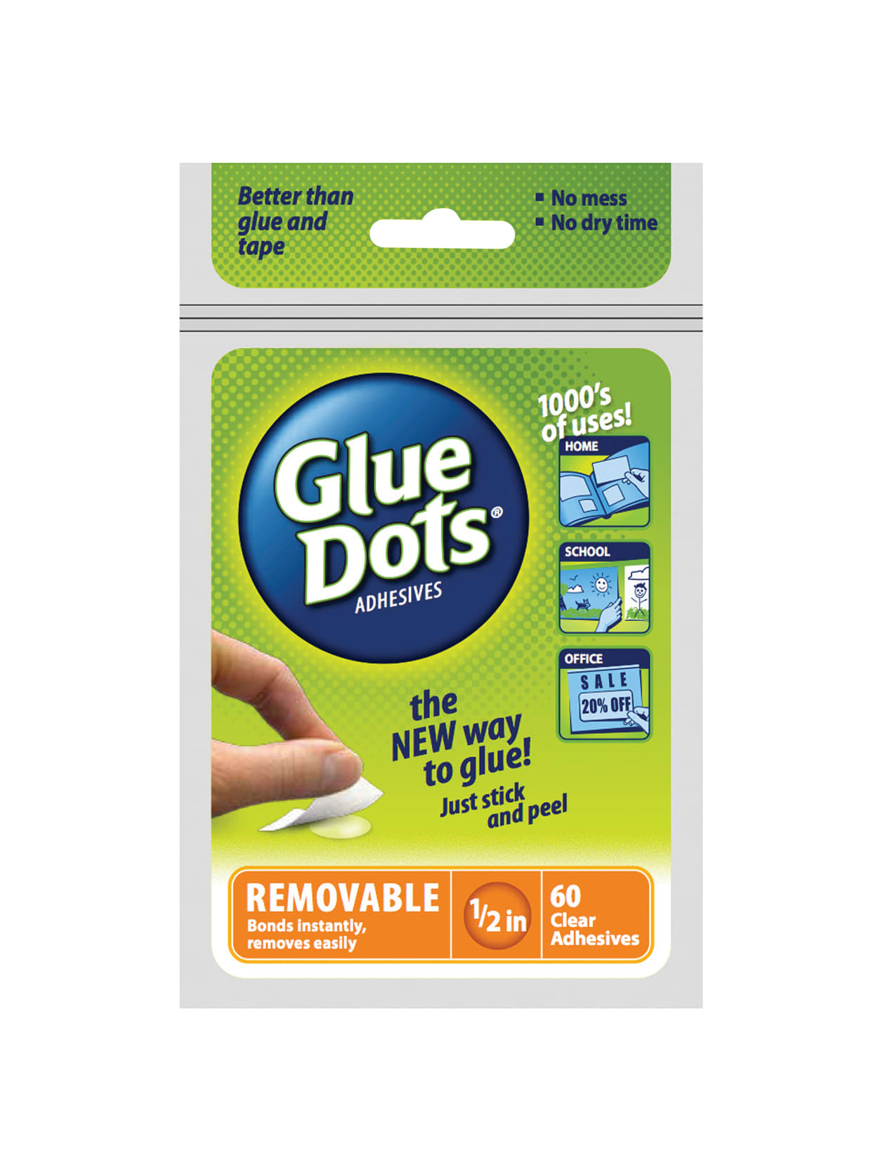 Removable Glue Dots Clear Pack Of 60 Office Depot