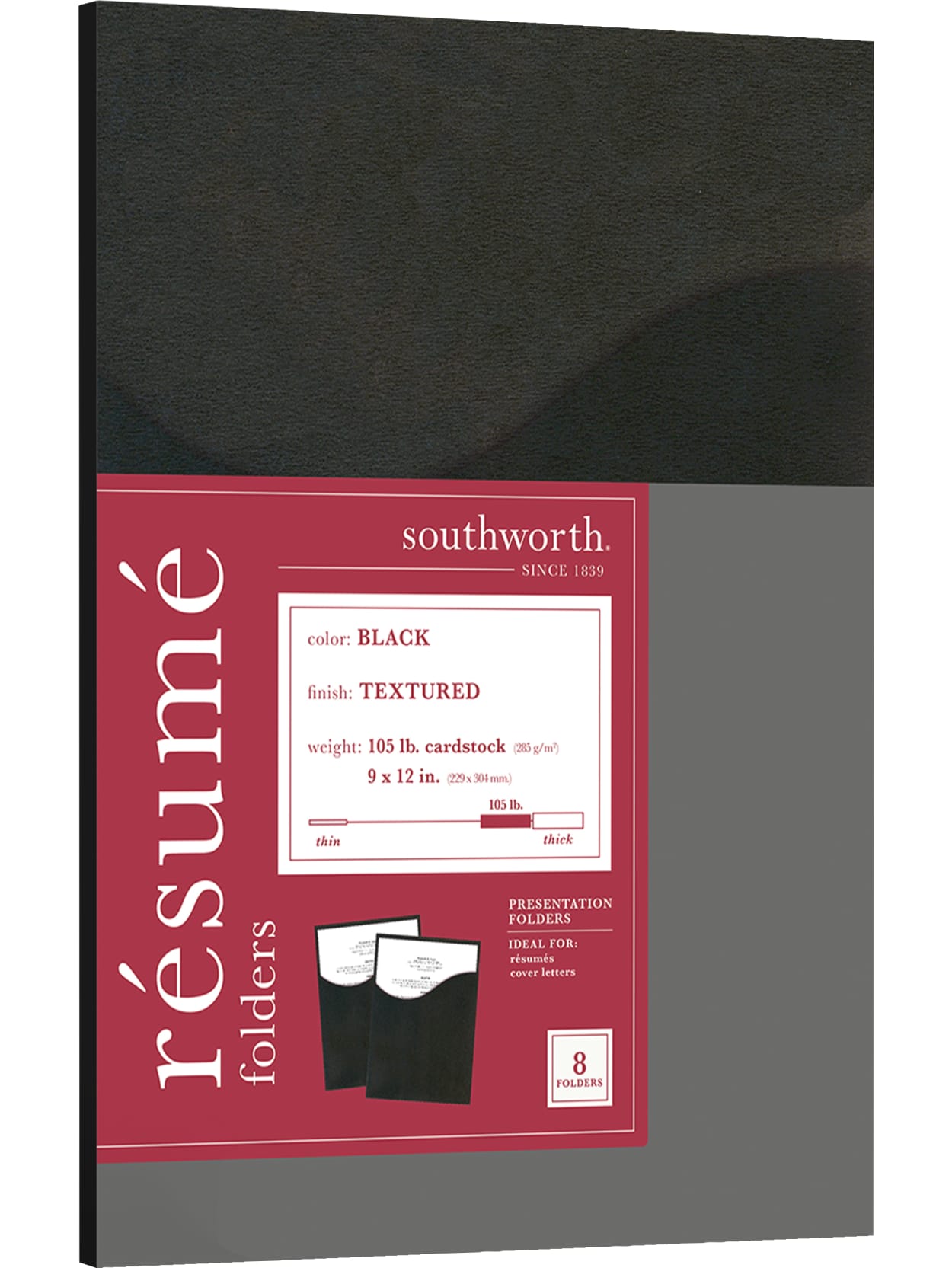 Southworth Presentation Folders 9 X 12 Black Office Depot