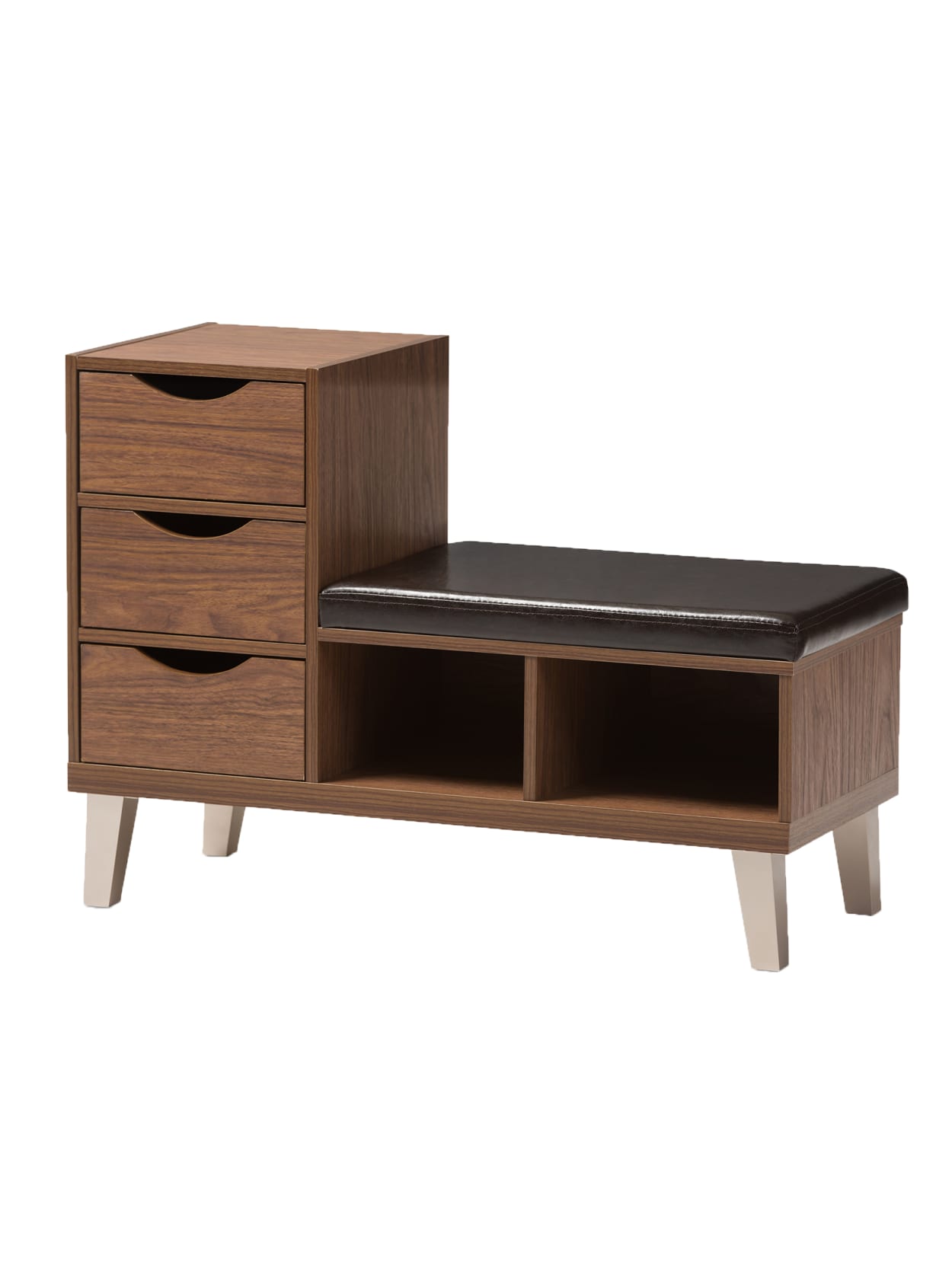baxton studio shoe cabinet on Baxton Studio Delmore Bench Walnut Office Depot