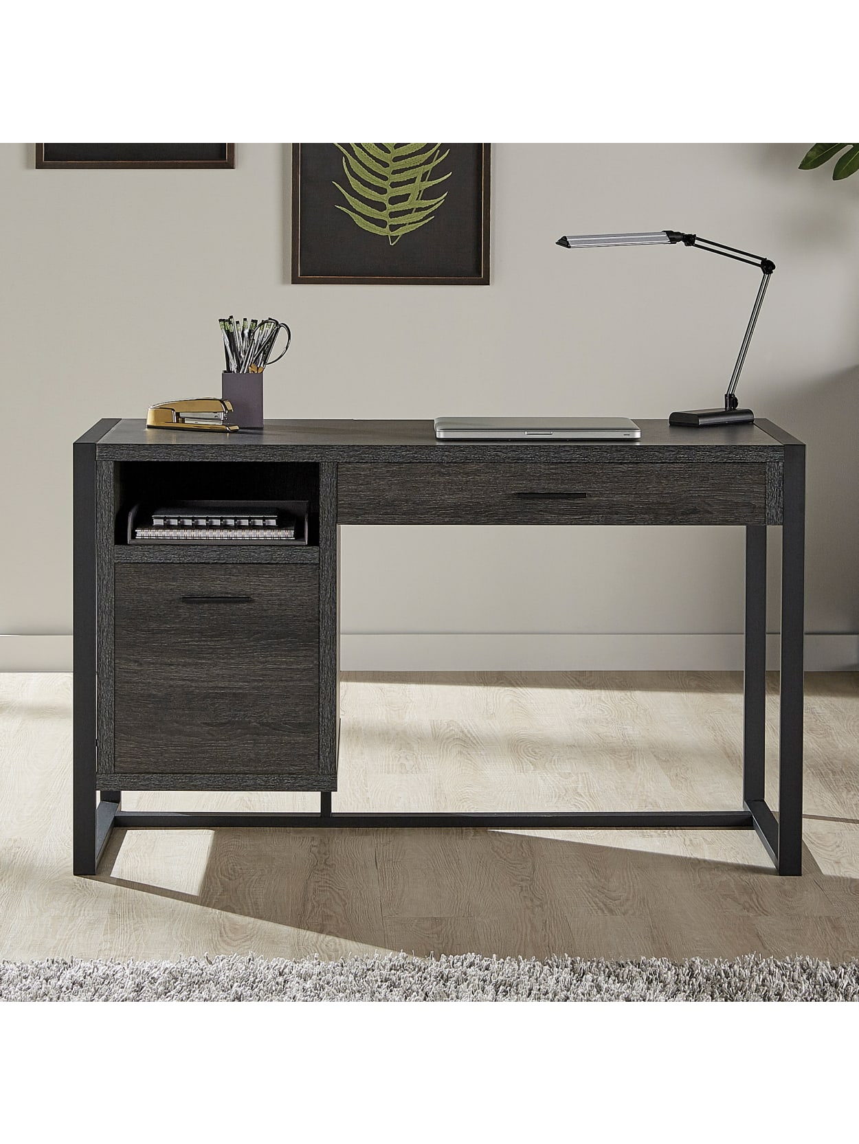 Realspace® DeJori 51"W Writing Desk, Charcoal