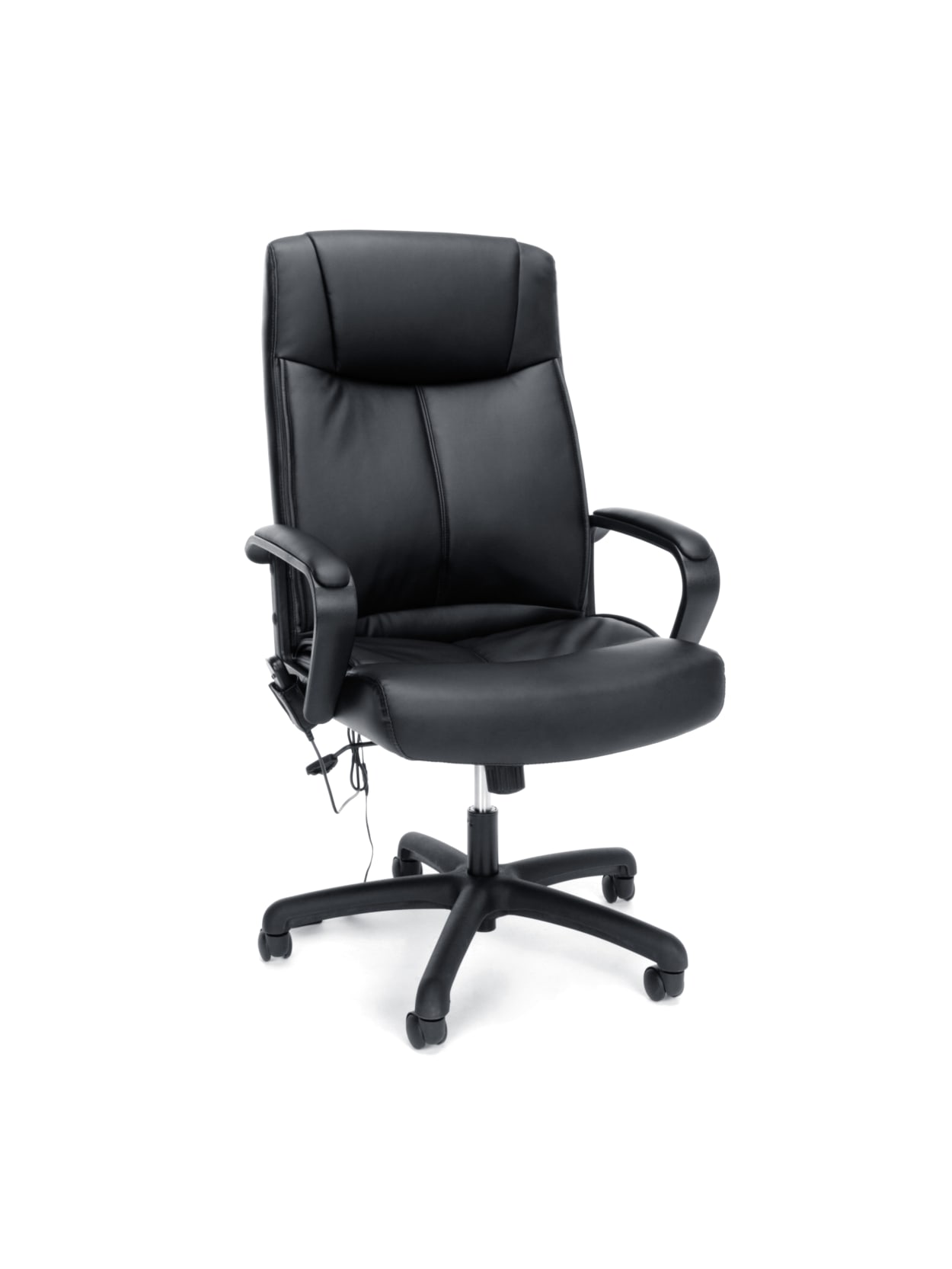 Ofm Essentials Bonded Leather High Back Massage Chair Blacksilver Office Depot