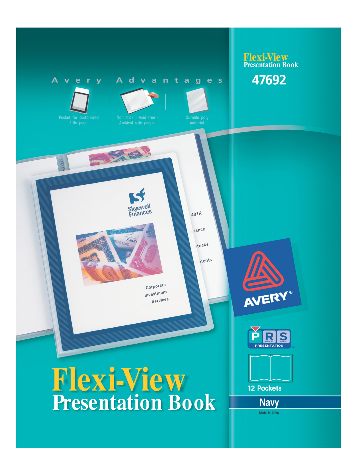 Avery Flexi View Presentation Book 12 Pockets Blue Office Depot