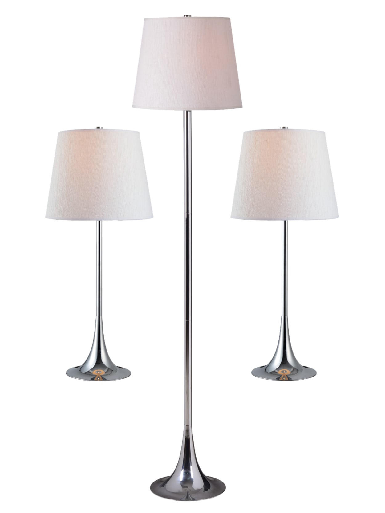 Kenroy Home Trapp Lamp Set Chrome Office Depot