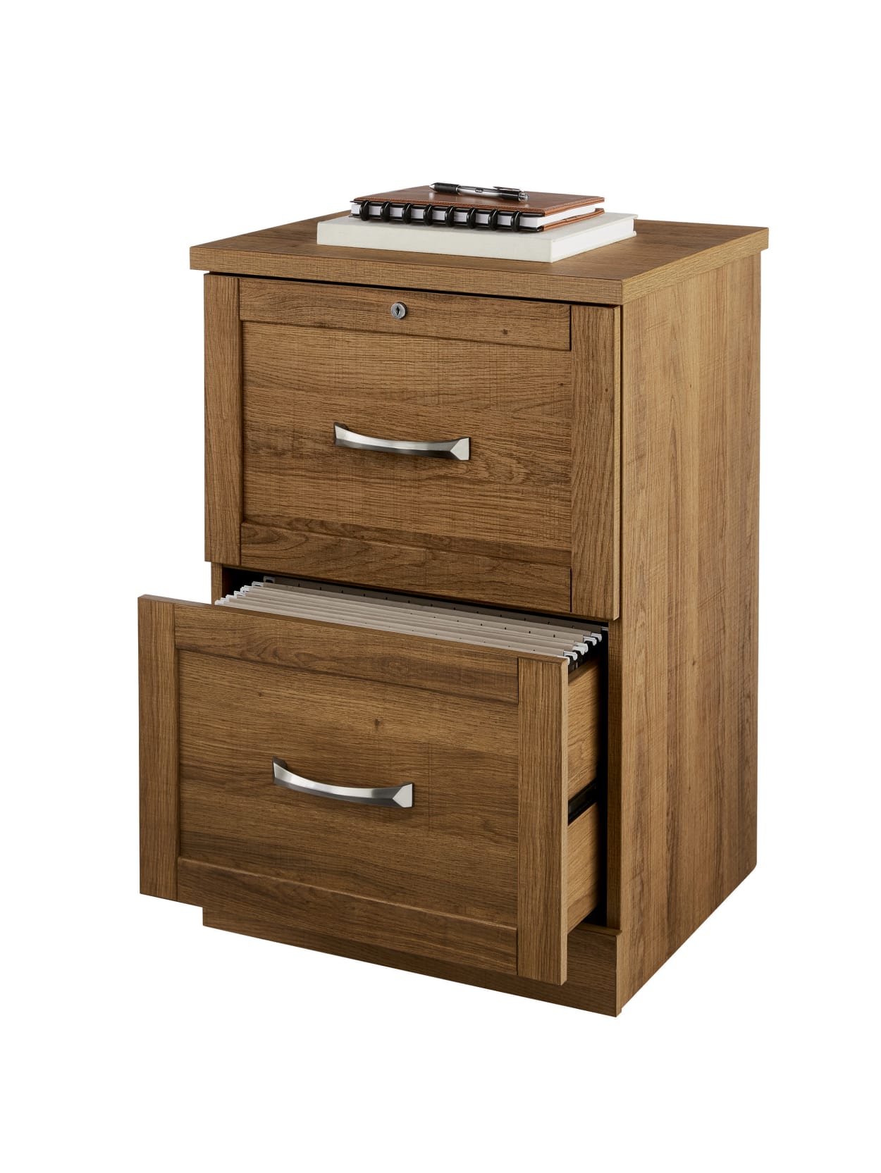 Realspace Cabinet 2 Drawer Vertical Oak Office Depot