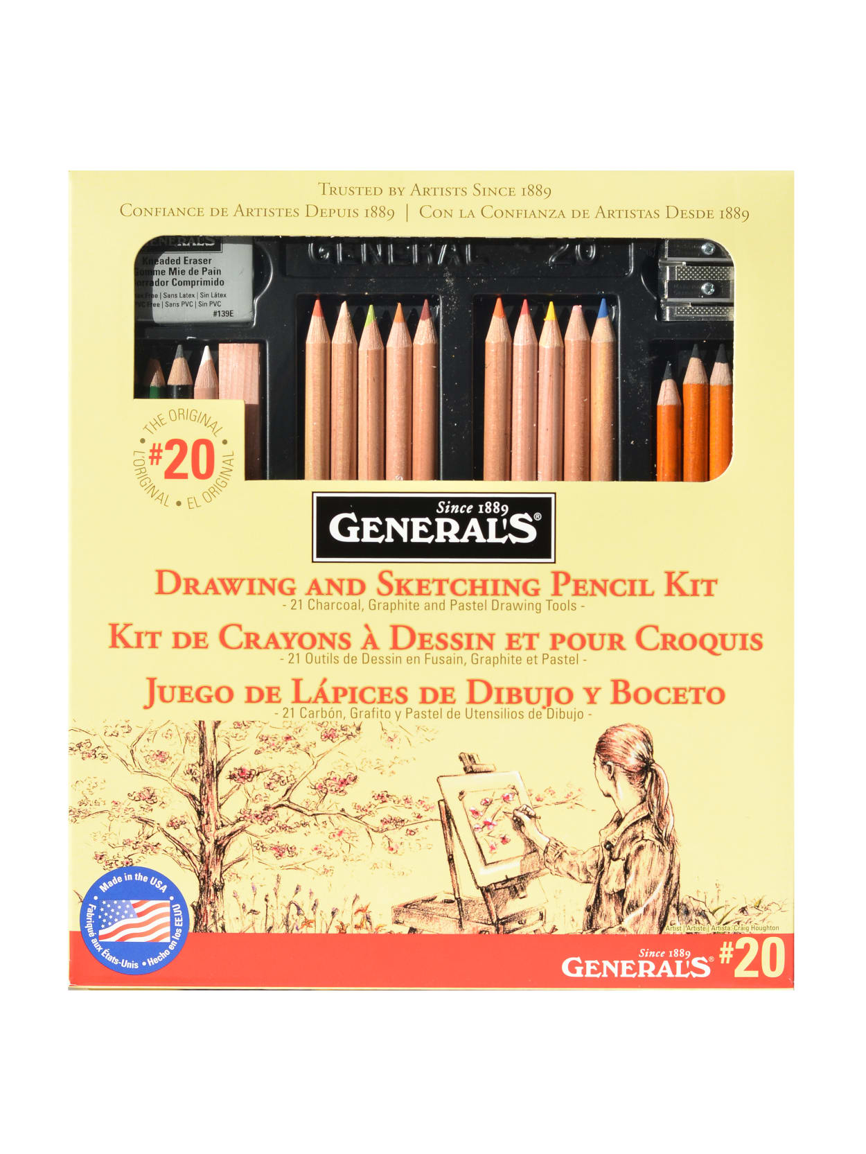Generals Drawing Pencil Kit 20 Assorted Colors Office Depot