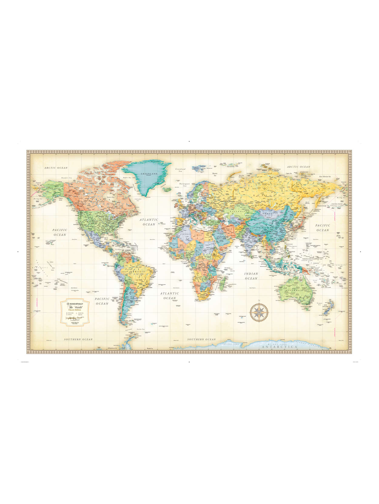 Rand Mcnally Classic World Wall Map Office Depot