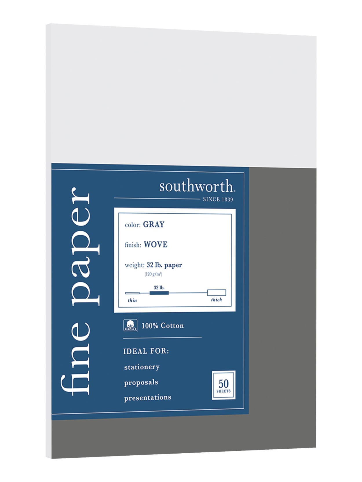 Southworth Cotton Business Paper Gray 50 Pk Office Depot