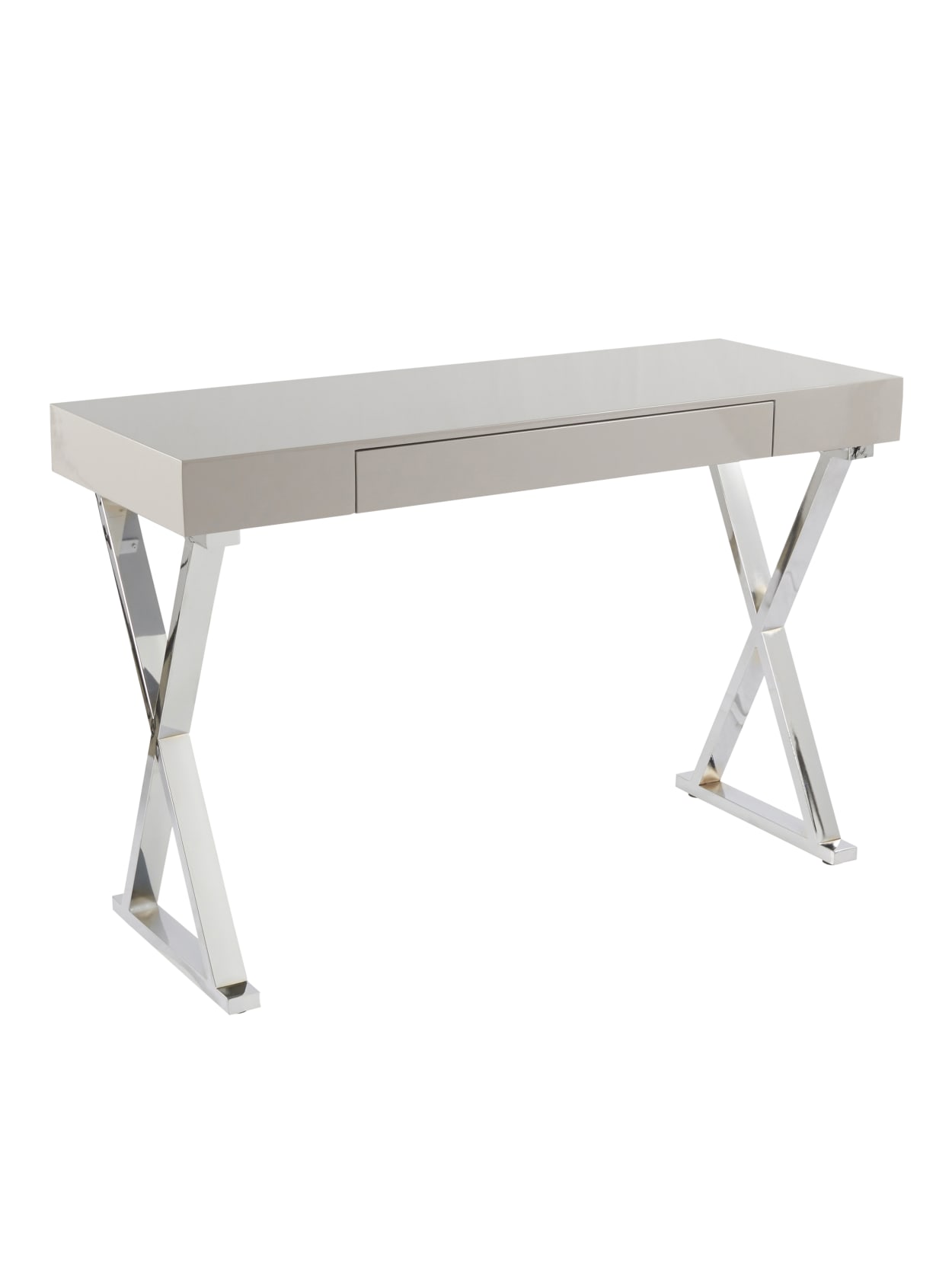 Lumisource Luster Console Table Graychrome Office Depot