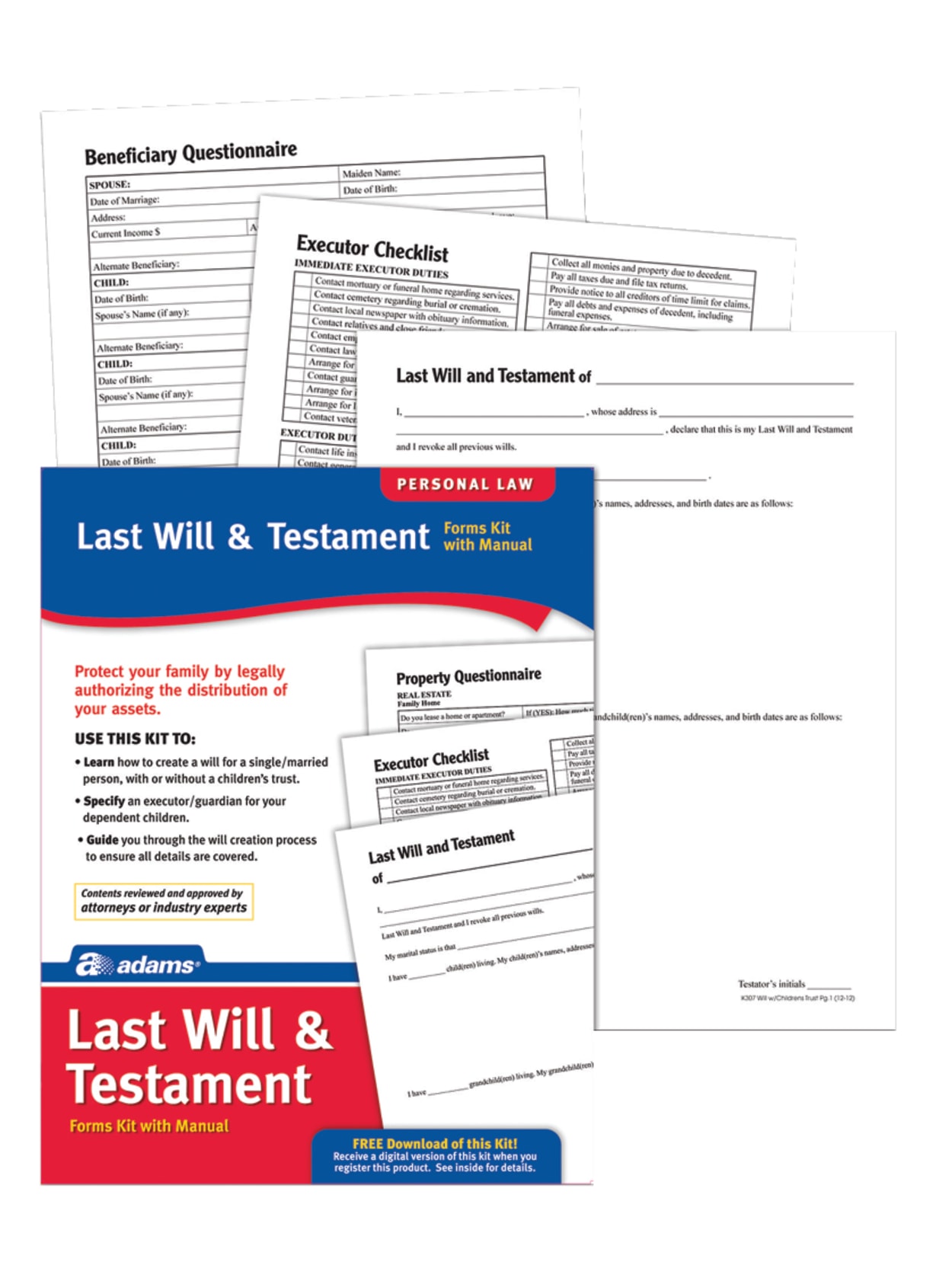 Adams Last Will And Testament Kit Office Depot