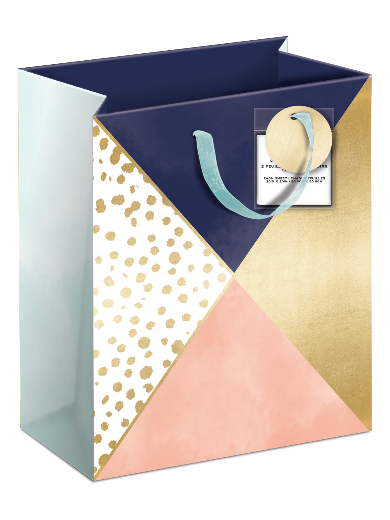 Lady Jayne Gift Bag With Tissue Paper Hang Tag Vertical Navy And