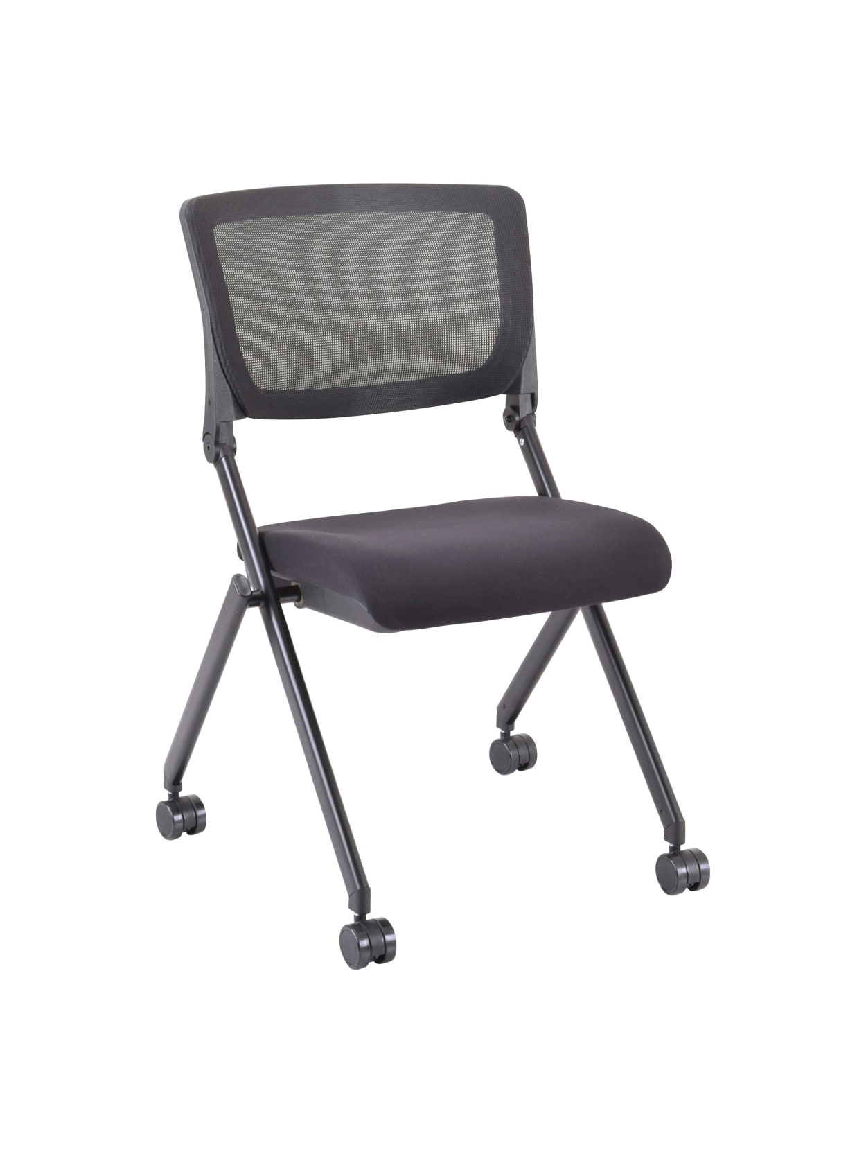 Lorell Mesh Back Nesting Chairs Black Set Of 2 Chairs Office Depot