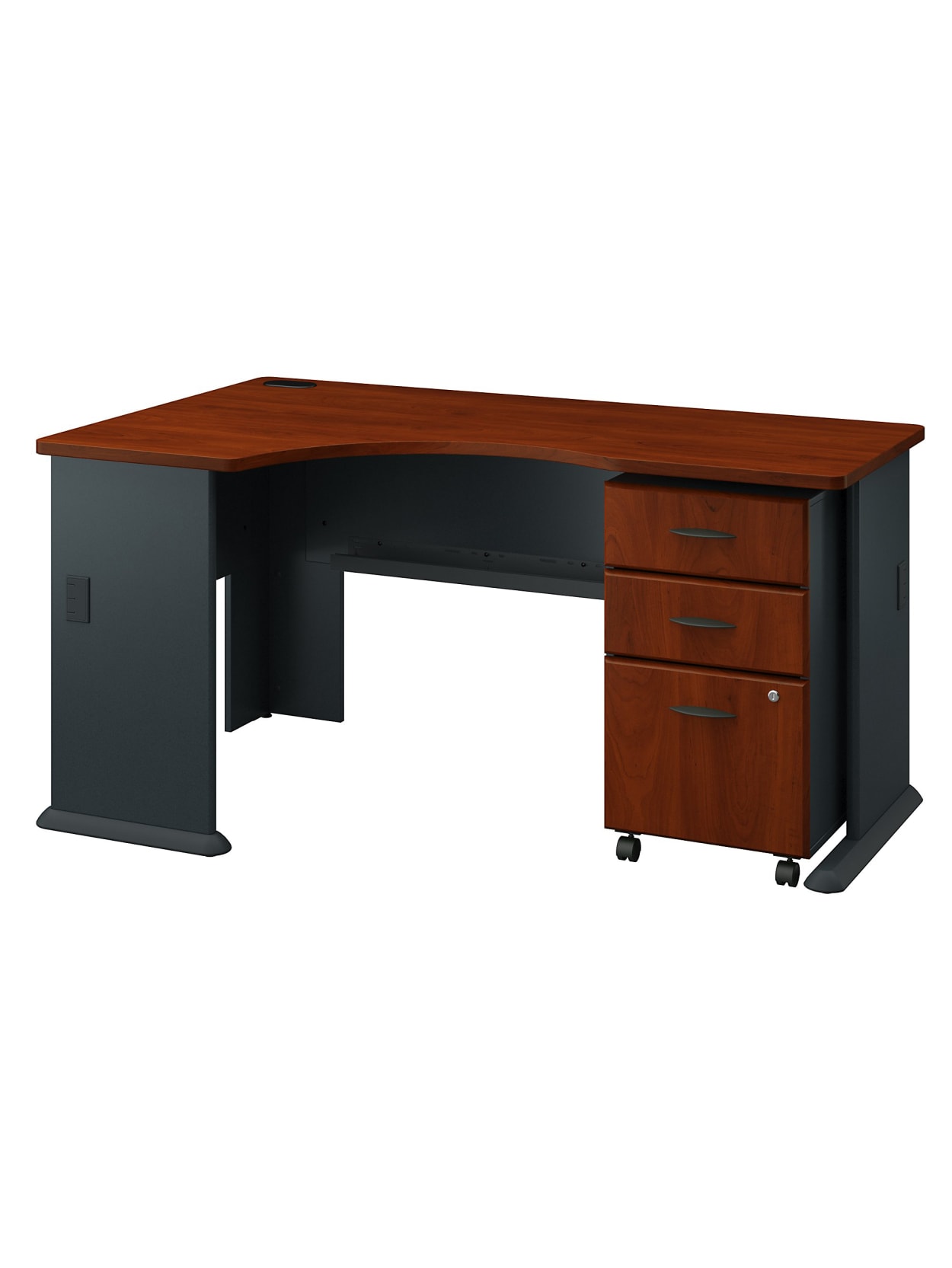 Bush Business Furniture Office Advantage Left Corner Desk With Mobile File Cabinet Hansen Cherrygalaxy Standard Delivery Office Depot