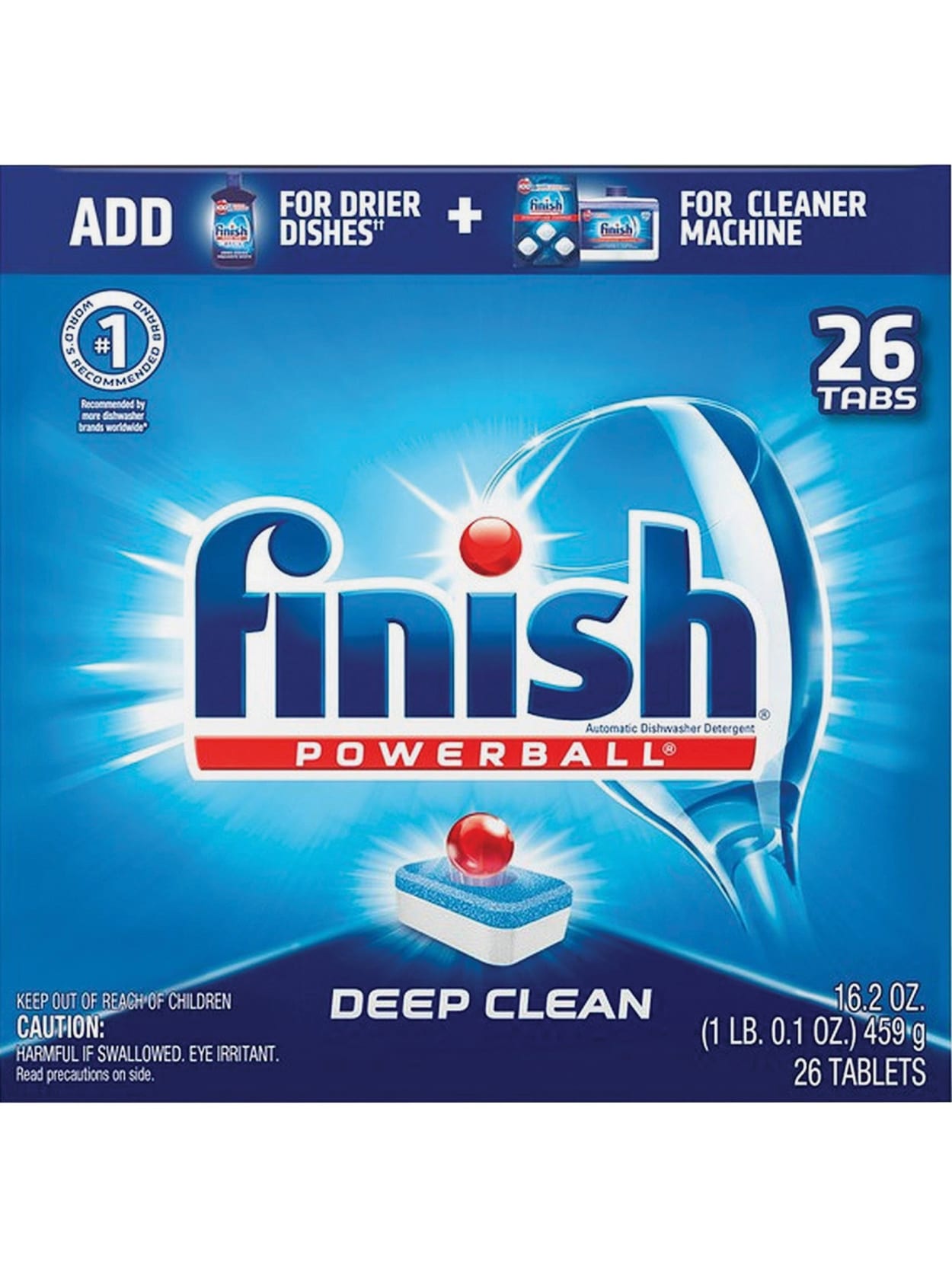 finish powerball dishwasher tabs tablet 26 box red white blue item 6072993